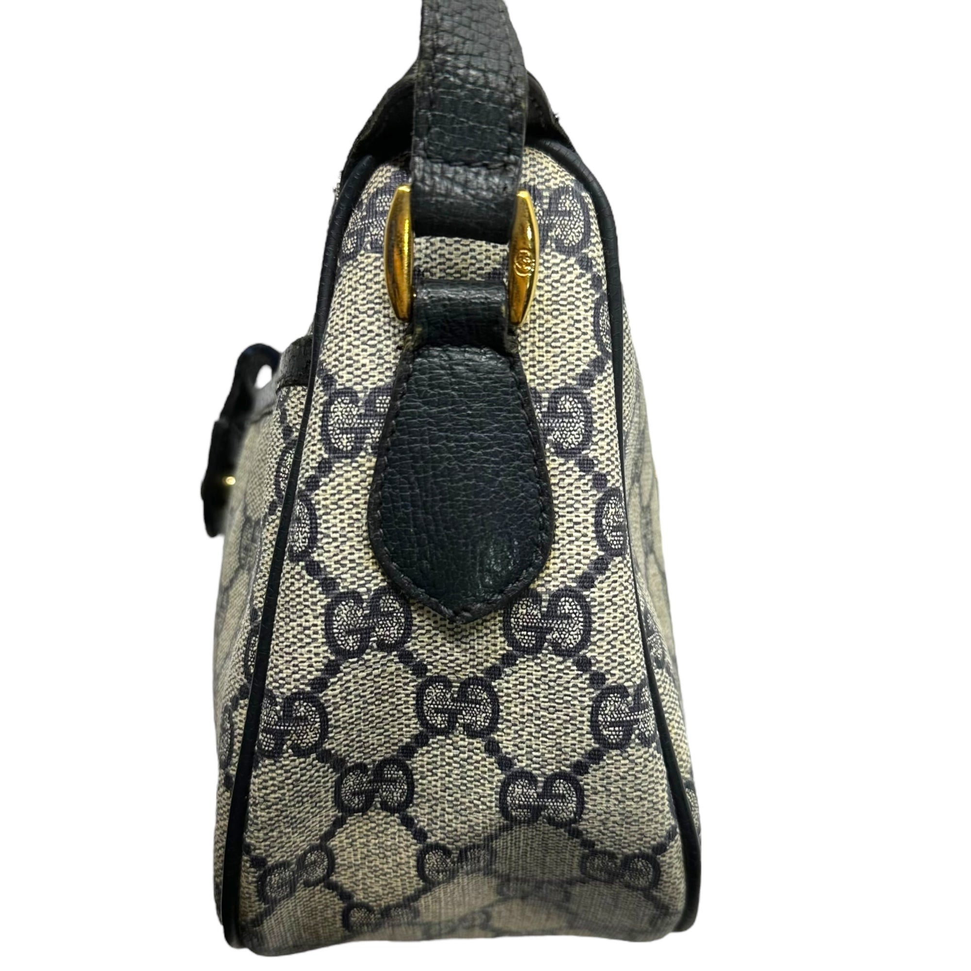 GUCCI(グッチ) GG Sherry Line Mini Shoulder Bag GG キャンバス シェリーライン ミニ ショルダー バッグ 89・02・032 グレー×ネイビー OLD ヴィンテージ オールド