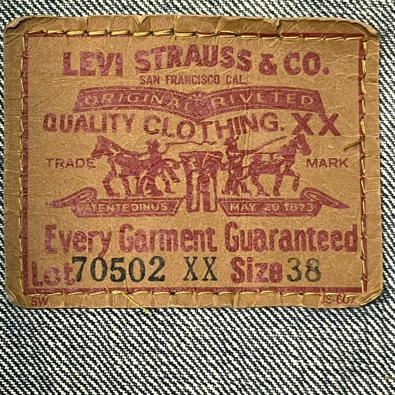 Levi's(リーバイス) 92's最初期1ST復刻デニムジャケット/40S復刻/70502XX/シンチバック 70502XX J02 JT730 03 92 SIZE38 ブルー BIG E 日本製 90's 90s 90年代