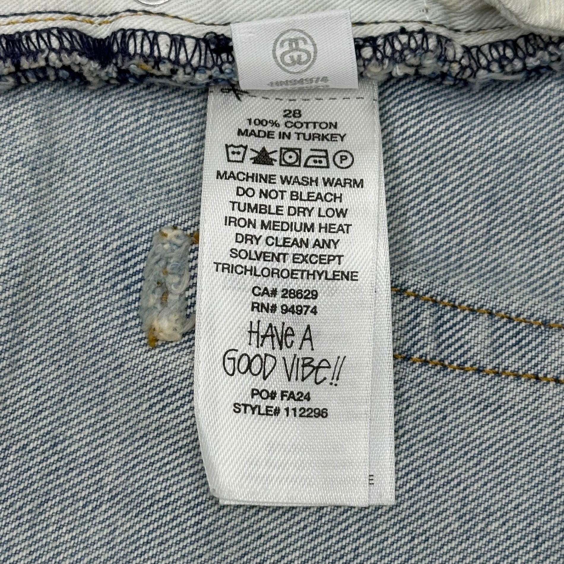 STUSSY(ステューシー) BIG OL' SHORT DENIM ビッグ ショート デニム パンツ W28 ライトインディゴ ショーツ ハーフ