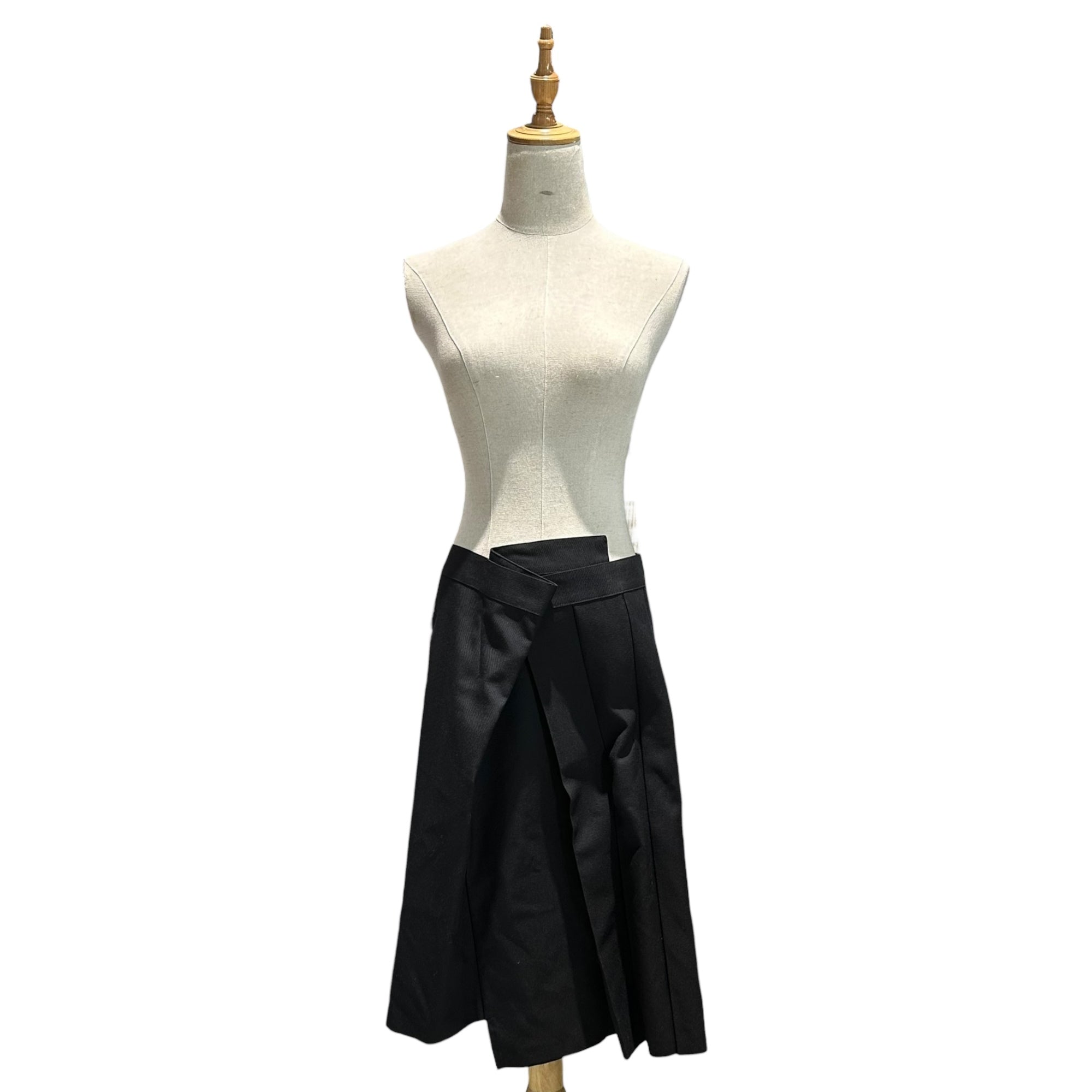 COMME des GARCONS JUNYA WATANABE(コムデギャルソンジュンヤワタナベ) 17AW Wrap-around Design Pleated Wool Skirt 折り返し デザイン プリーツ ウール スカート JT-P009 M ブラック AD2017