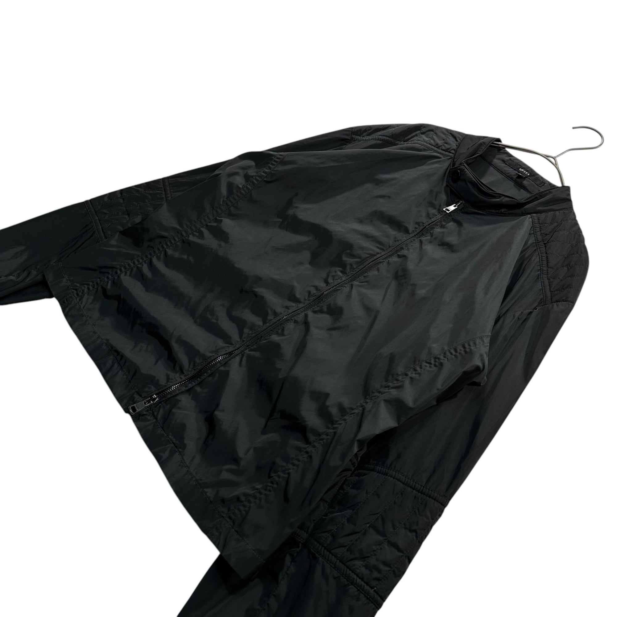 GUCCI(グッチ) 1999SS By Tom Ford Nylon Single Rider Jacket トムフォード期 ナイロン シングル ライダース ジャケット 314-0444-2979 48 ブラック 90年代 アーカイブ