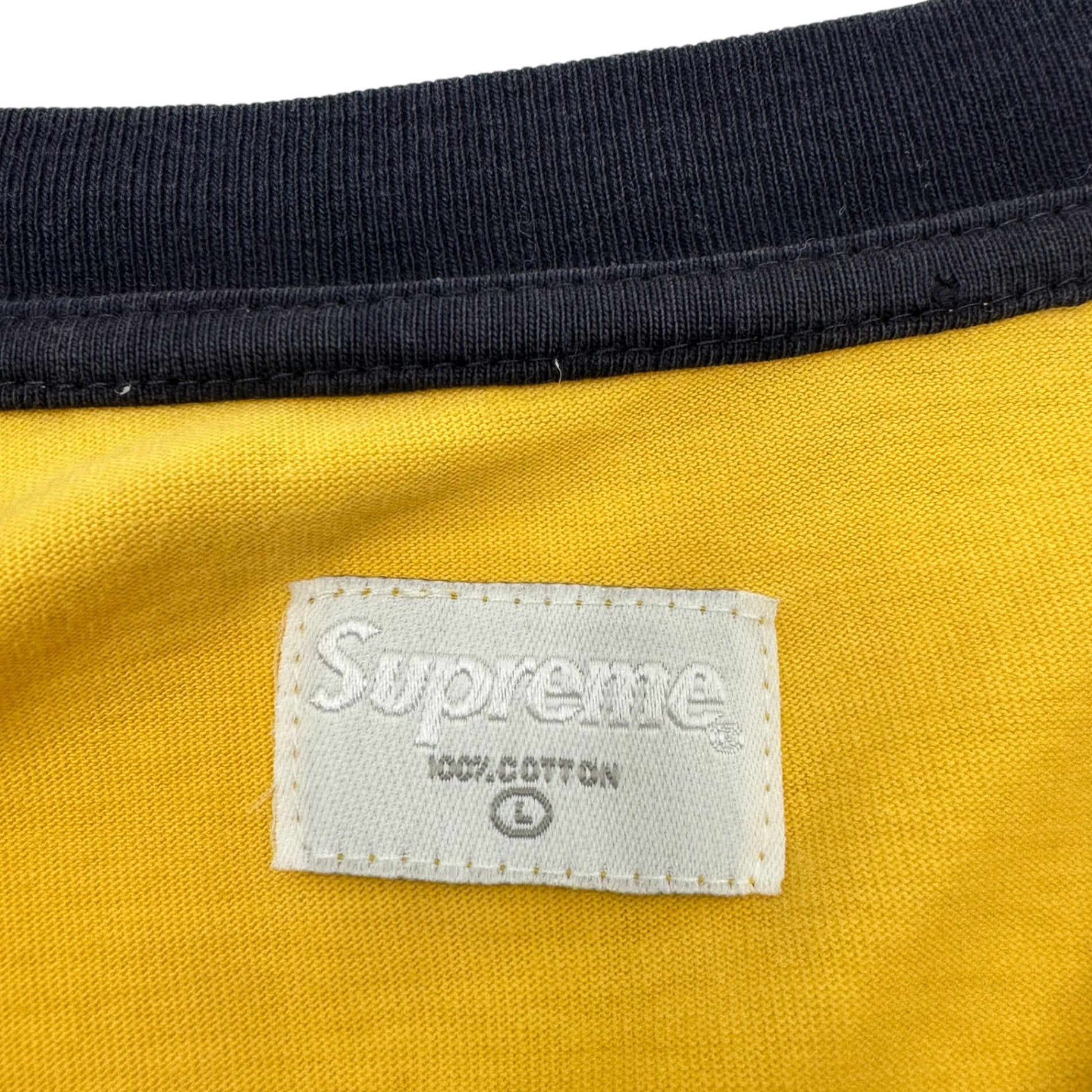 SUPREME(シュプリーム) 94 Football T-shirt フットボール Tシャツ L イエロー×ブルー