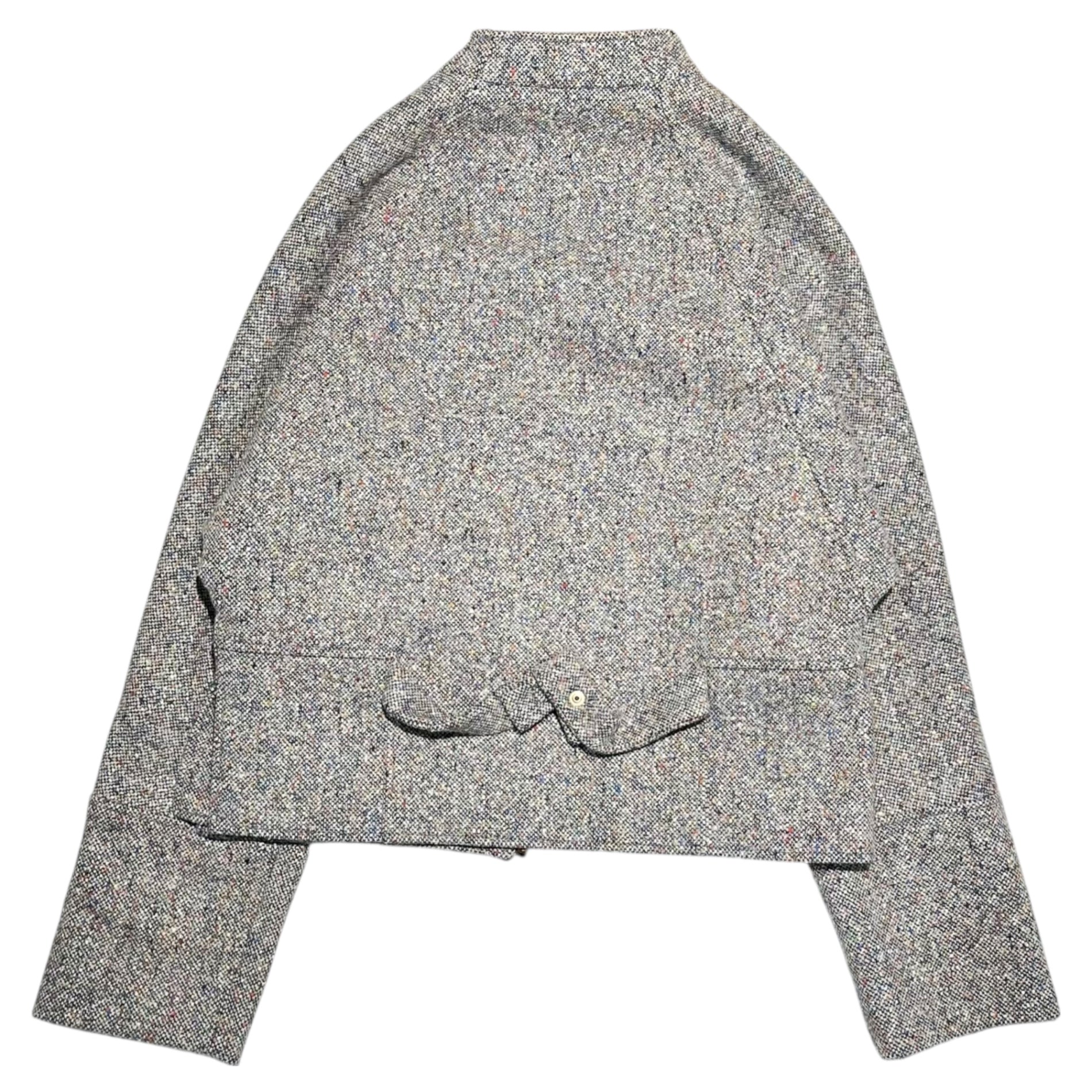 VERONIQUE BRANQUINHO(ヴェロニクブランキーノ) Archives Diagonal Zip Mixed Wool Tweed High-Neck Jacket アーカイブ 斜めジップ ミックスウール ツイード ハイネック ジャケット 0013490 VPF505A 42(L程度) グレー