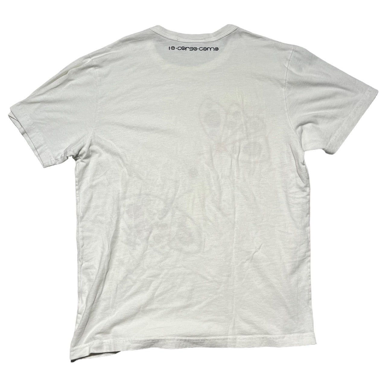 10 corso como(ディエチコルソコモ) 90's dot butterfly t-shirt ドット バタフライ Tシャツ 90年代 M ホワイト×ピンク イタリア製