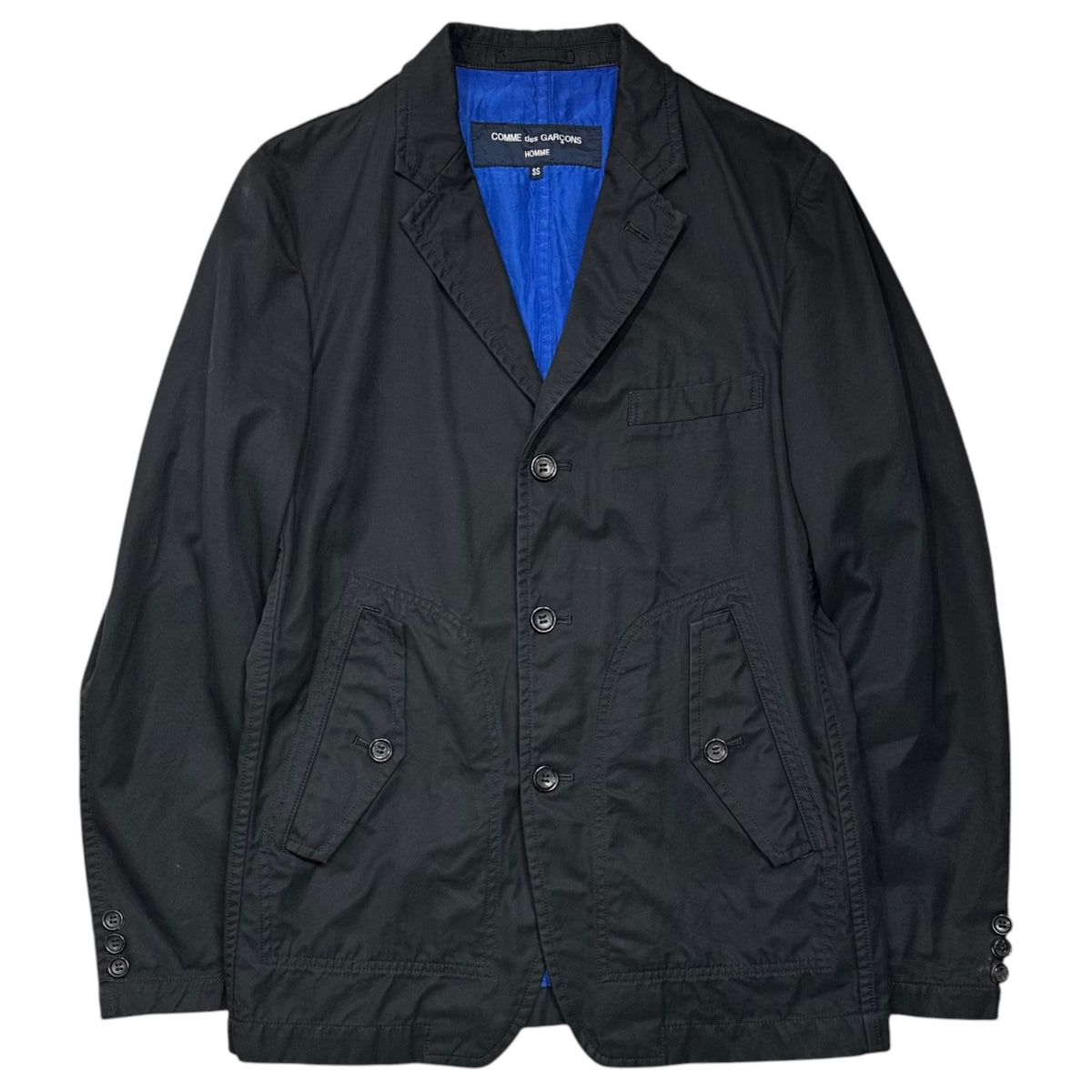 COMME des GARCONS HOMME(コムデギャルソンオム) 2009SS Cotton 3B Jacket コットン 3B テーラード ジャケット HC-J019 SS ブラック×ブルー AD2008
