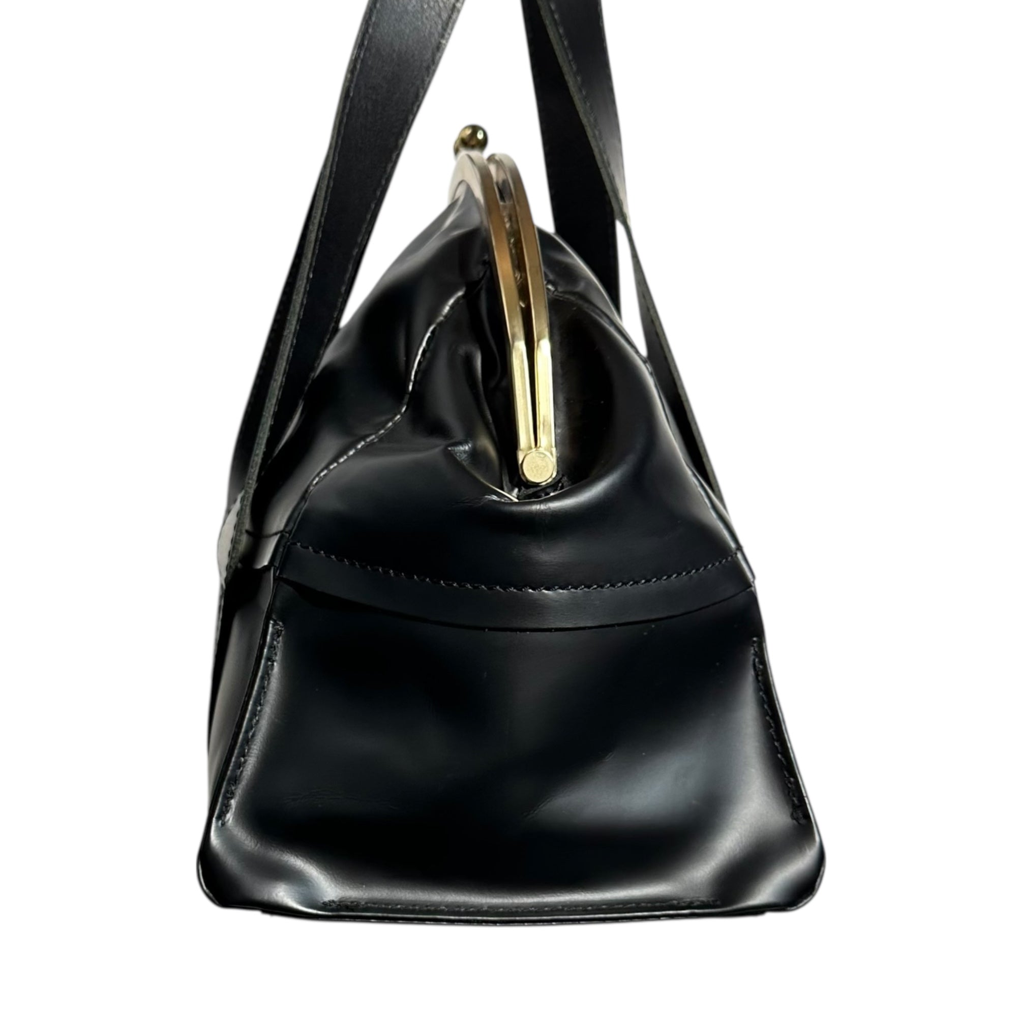 tricot COMME des GARCONS(トリココムデギャルソン) Cow leather coin purse shoulder bag カウ レザー がま口 ショルダー バッグ TA-K204 ブラック ワン トート