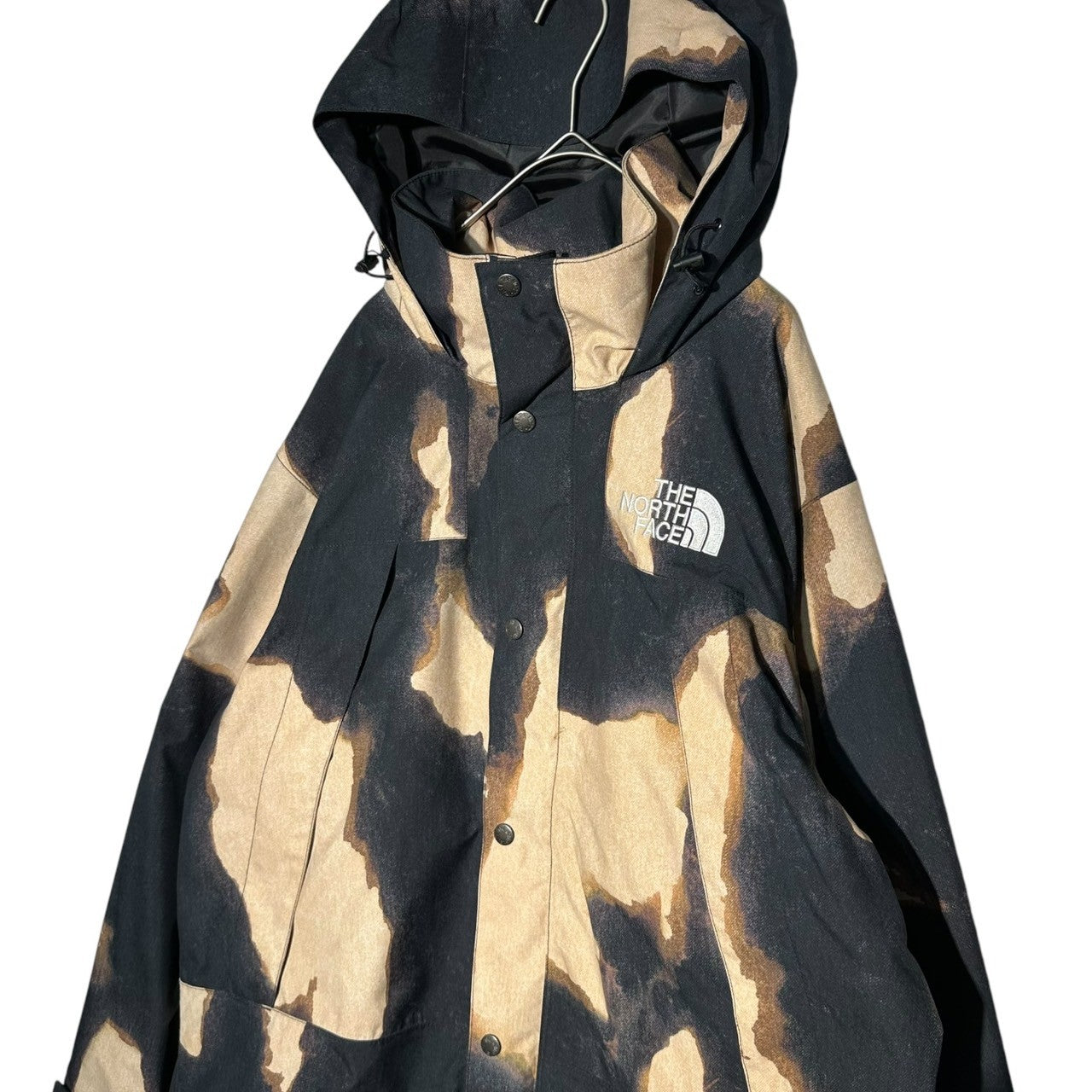 SUPREME(シュプリーム) 21AW×THE NORTH FACE Bleached Denim Print Mountain Jacket ノースフェイス ブリーチデニム マウンテンジャケット パーカー ベージュ NP52100I M ベージュ×ブラック