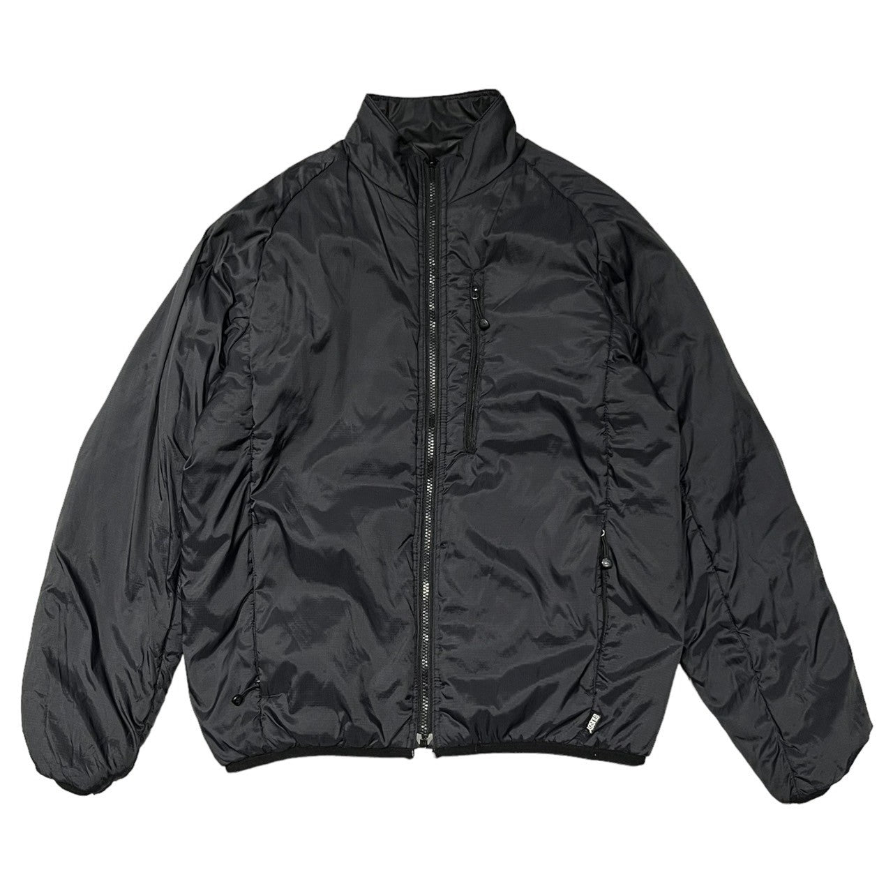 STUSSY(ステューシー) 00's "THERMOLITE"reversible logo jacket 筆記体 ロゴ 総柄 中綿 リバーシブル ジャケット SIZE M ブラック×ブラック Y2K THERMOLITE 使用