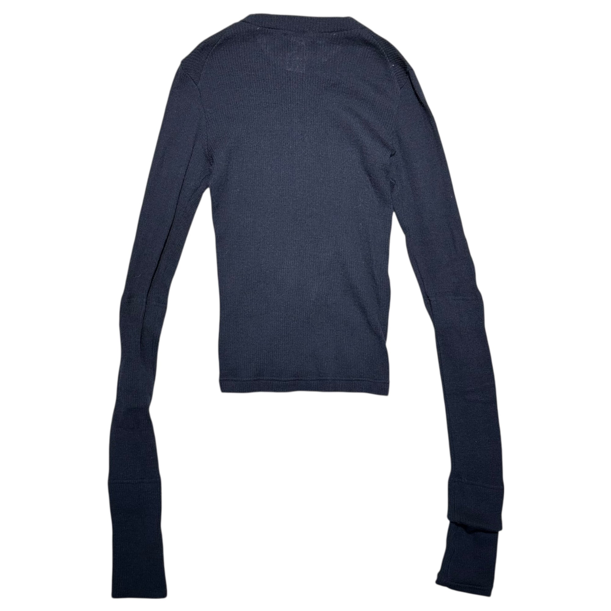 Y's(ワイズ) Super Long Sleeve Zip-Up Rib Knit スーパー ロングスリーブ ジップアップ リブ ニット YM-T24-870 3(L程度) ネイビー