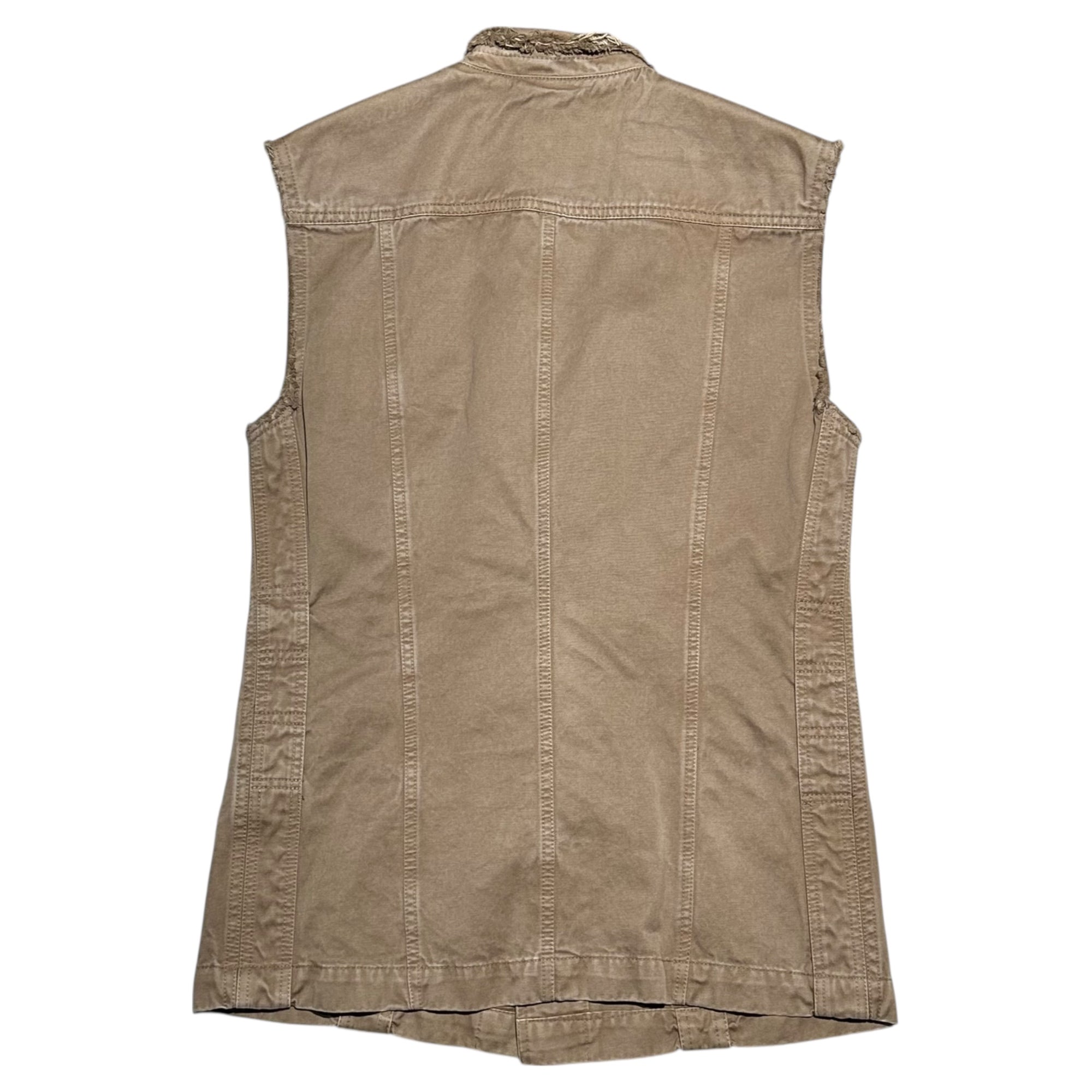D&G(ディー&ジードルガバドルチェ&ガッバーナ) Studded raw edge vest スタッズ装飾 切りっぱなし ベスト RB0220/ST3043 46(S) ブラウン