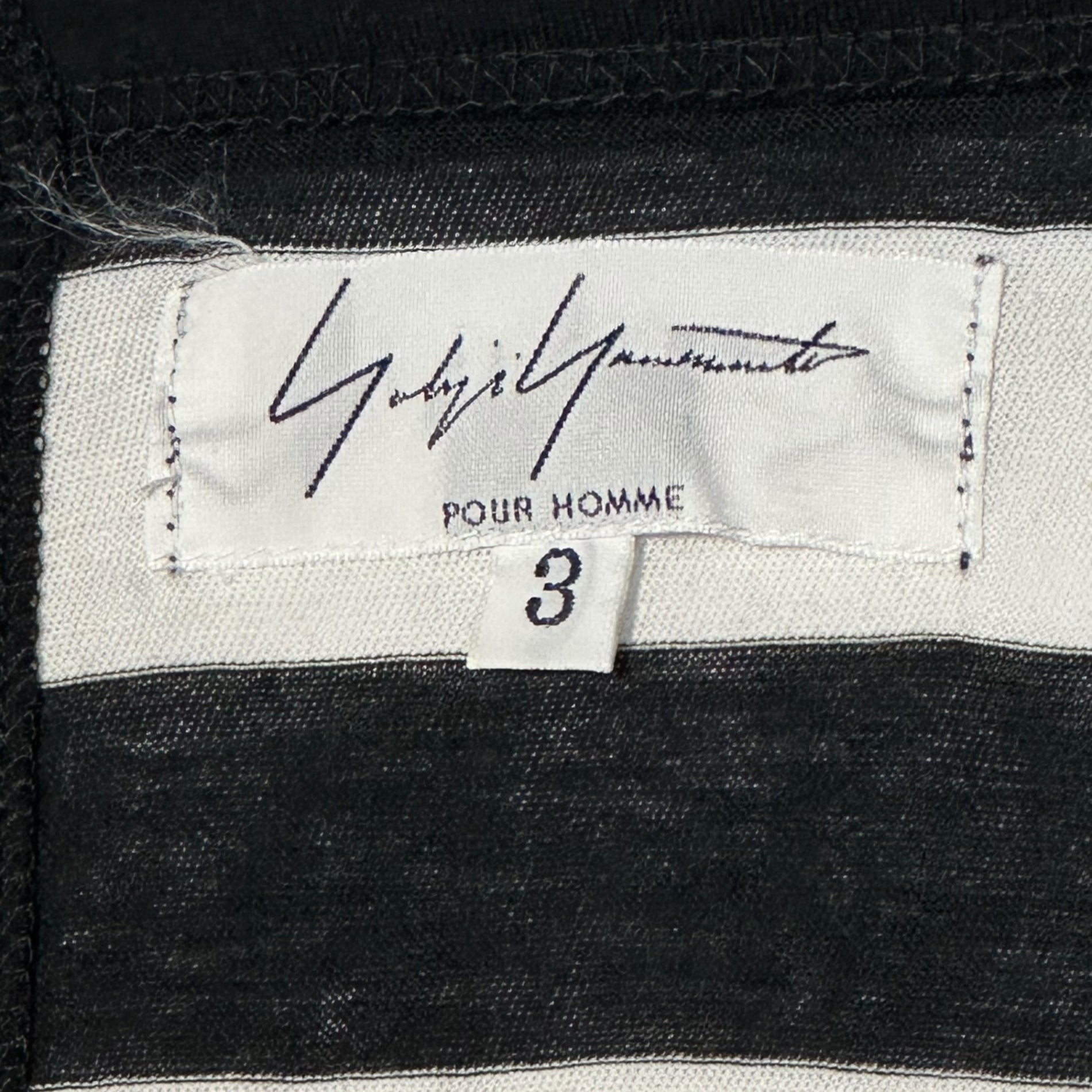 YOHJI YAMAMOTO POUR HOMME(ヨウジヤマモトプールオム) 10SS Asymmetrical Docking Border L/S Tee アシンメトリー ドッキング ボーダー 長袖 カットソー HJ-T16-855 3(M程度) ホワイト×ブラック Tシャツ