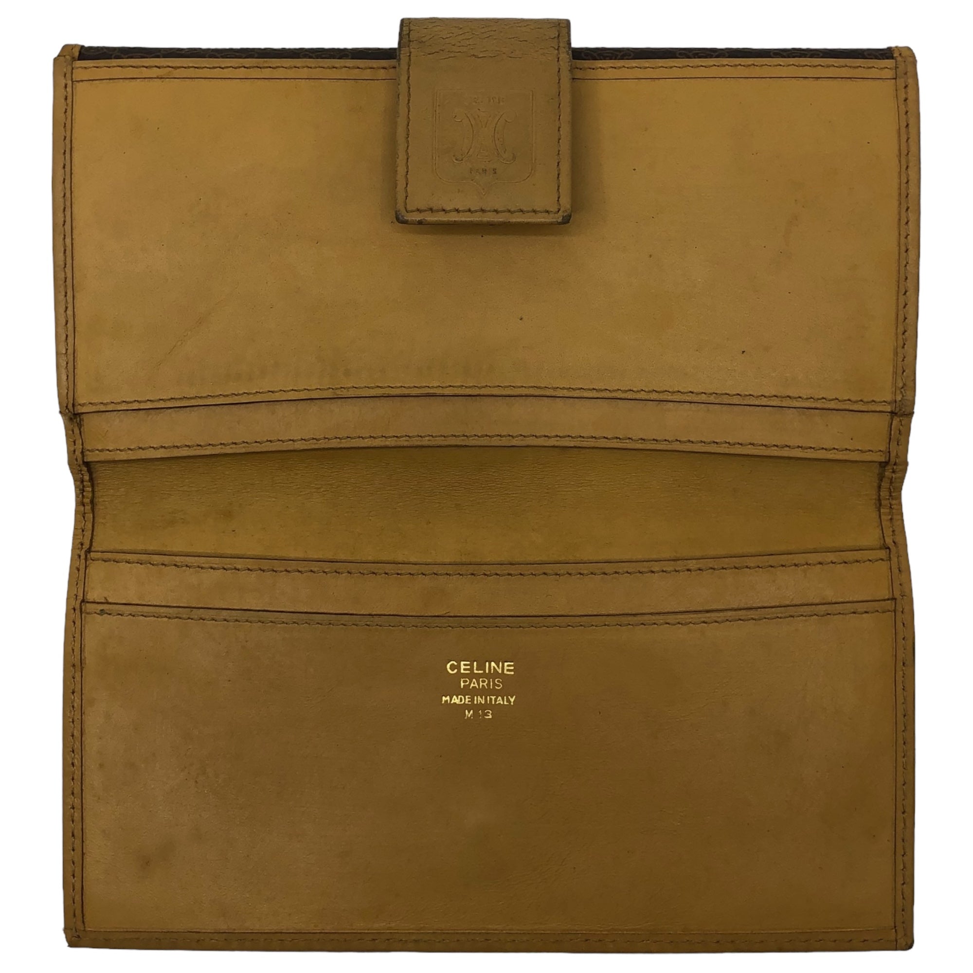 CELINE(セリーヌ) macadam pattern long wallet マカダム 長財布 M13 ブラウン OLD ヴィンテージ