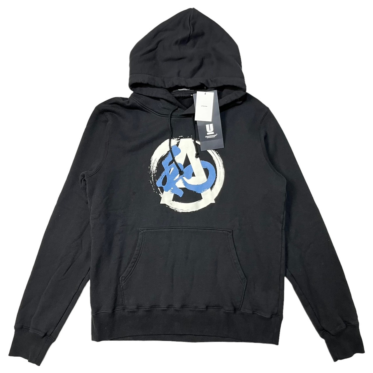 UNDERCOVER(アンダーカバー) 20AW 隠密ロゴ プリント プルオーバー パーカー UCZ4893 5(XL程度) ブラック×ブルー