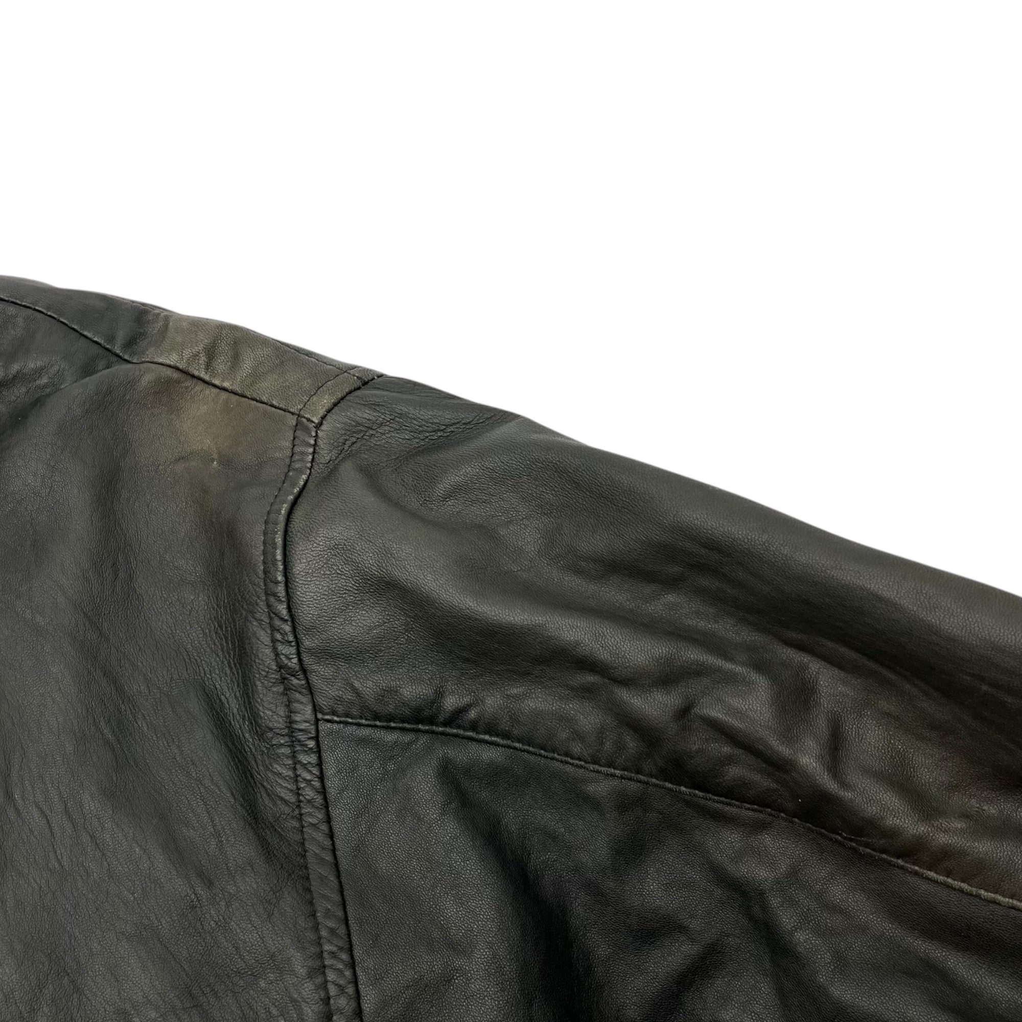 GAME SET AND MATCH(ゲームセットアンドマッチ) Vintage all leather duffle coat ヴィンテージ オール レザー ダッフル コート XL程度 ブラック