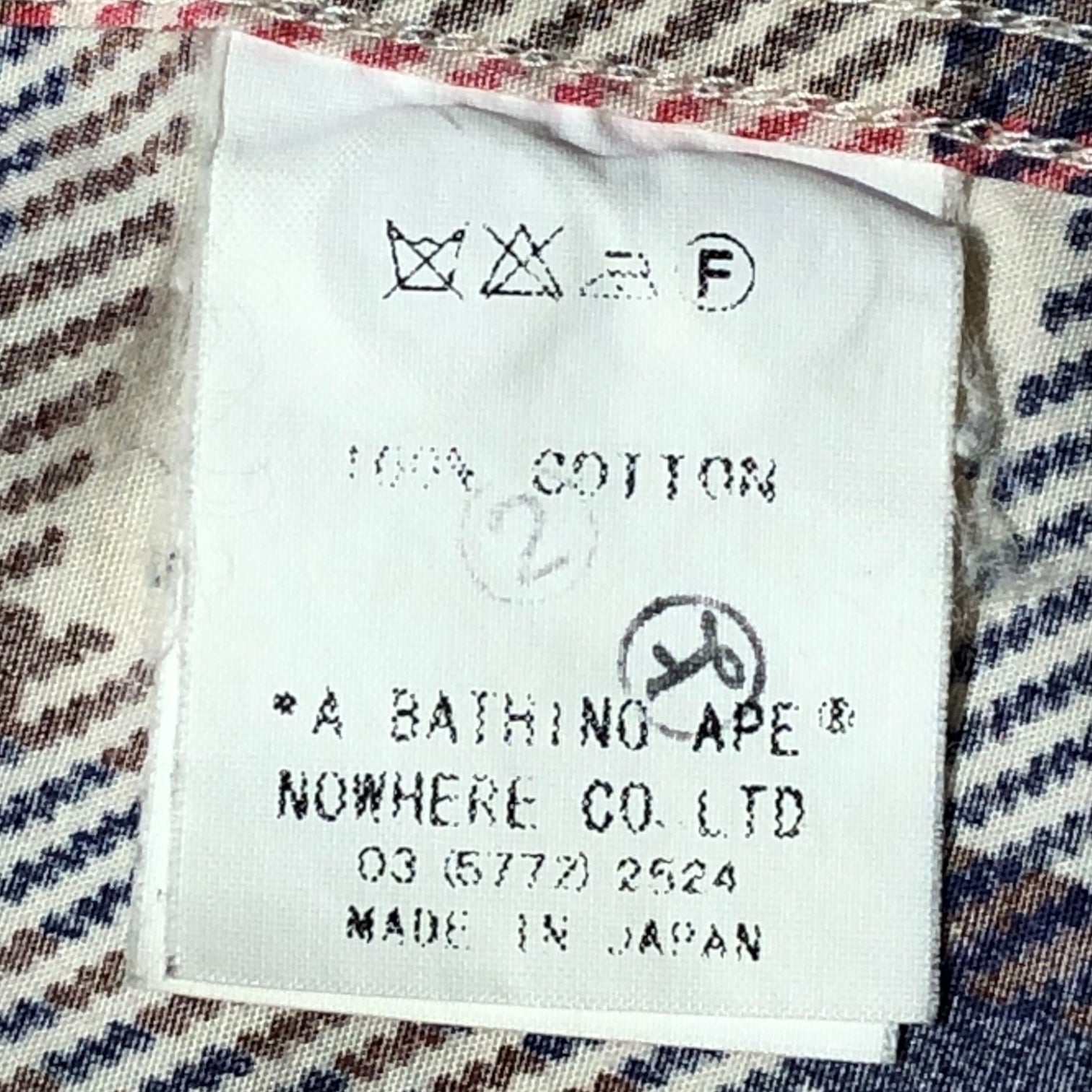 A BATHING APE(アベイシングエイプ) 00's BAPE check short sleeve shirt チェック 半袖シャツ L アイボリー×レッド