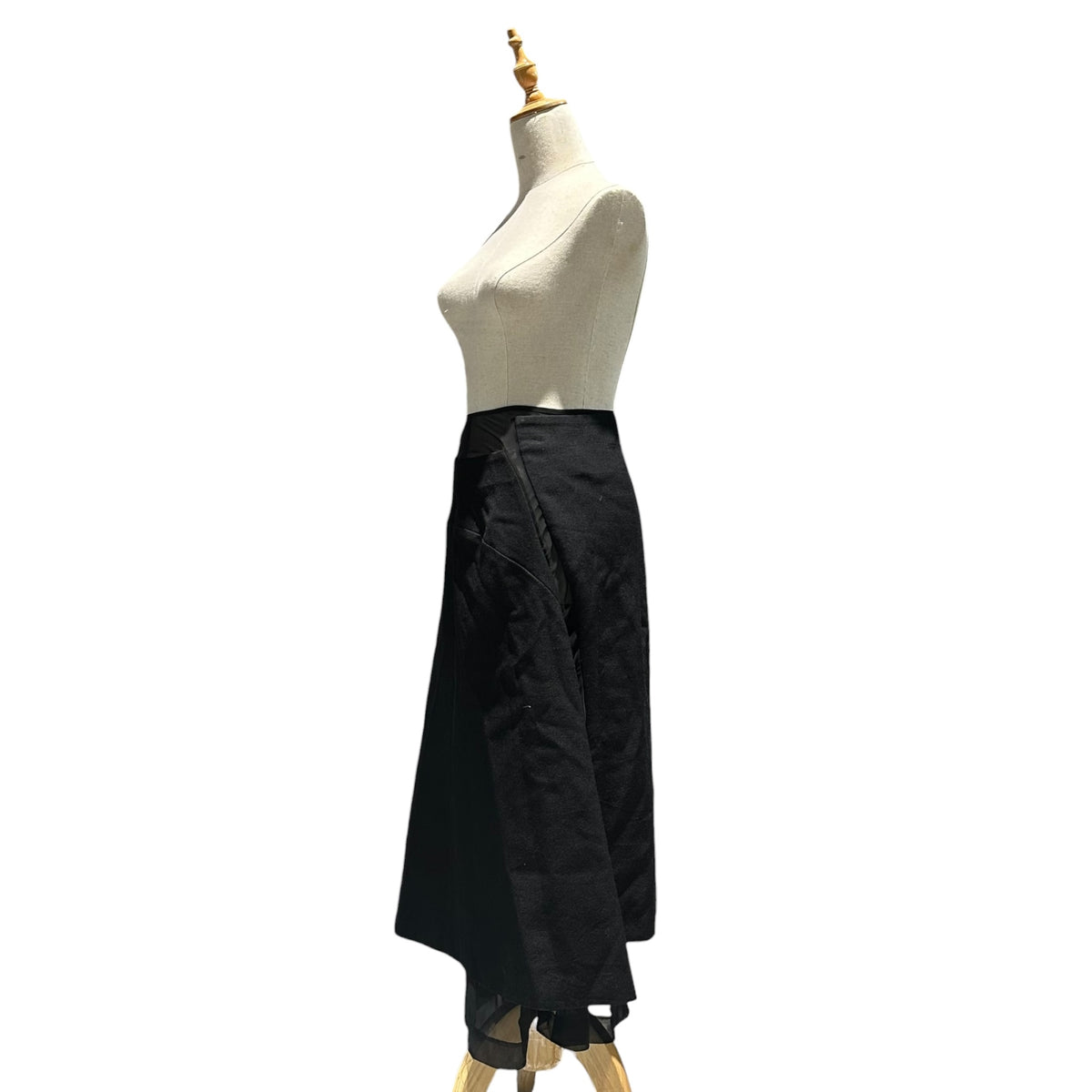 COMME des GARCONS(コムデギャルソン) 1997AW Sheer-Panel Wool Long Skirt シアー 切替 ウール ロング スカート GS-04009S S ブラック AD1997 90s アーカイブ