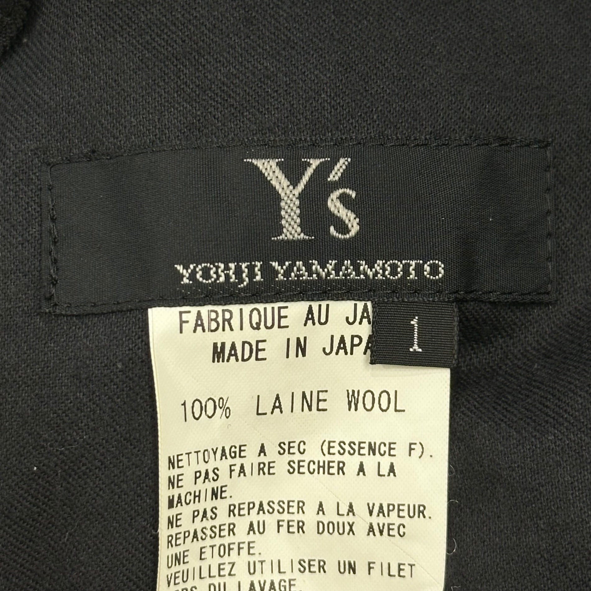 Y's(ワイズ) 00's Wool Cropped Easy Pants ウール クロップド イージー パンツ YO-P40-157 1(S程度) ブラック ヨウジヤマモト