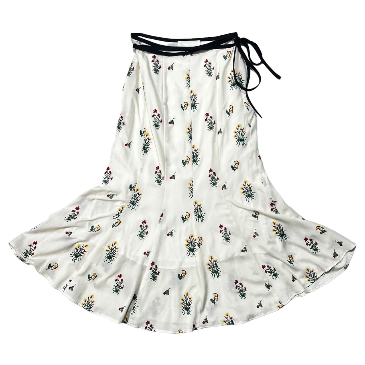 mame kurogouchi(マメクロゴウチ) 18SS Pedicel Embroidery Mermaid Flared Skirt フラワー 刺繍 花柄 マーメード スカート ロング MM18SS-SK046 1(S程度) ホワイト