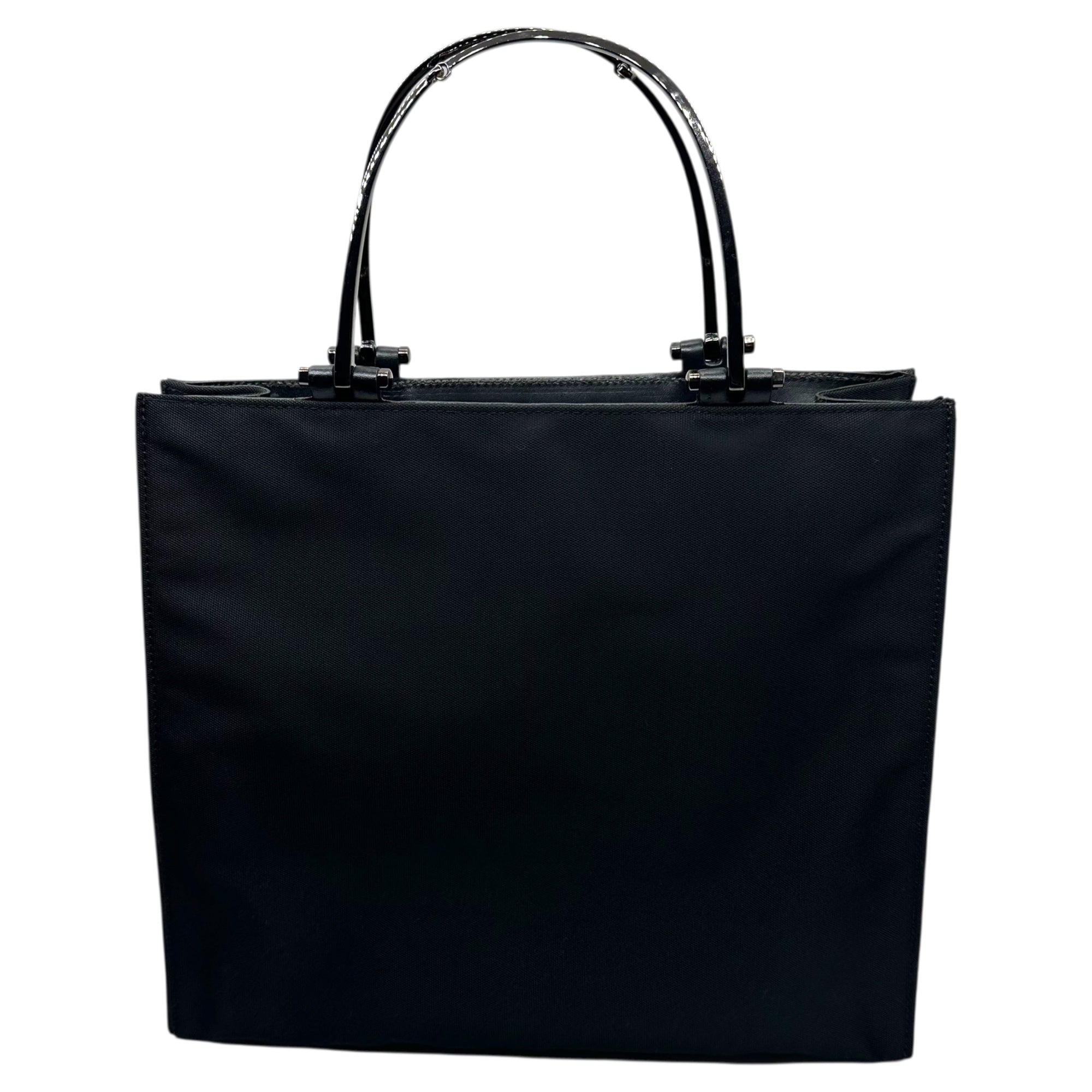 GUCCI(グッチ) Hose Bits Metal handle nylon hand bag ホース ビット メタル ハンドル ナイロン ハンド バッグ 002-1025 ブラック OLD 鞄