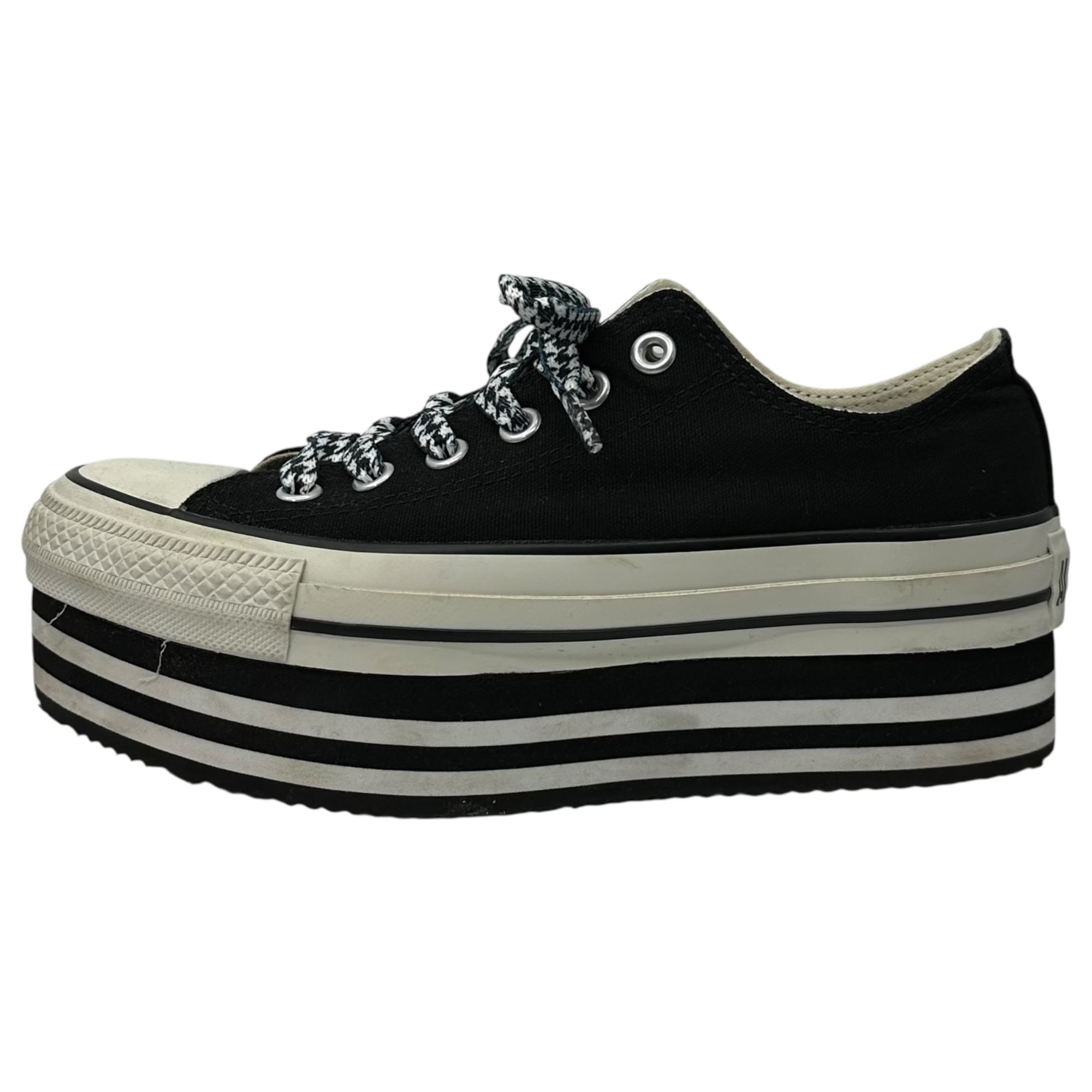 CONVERSE(コンバース) ALL STAR CHUNKYLINE OX 厚底 ローカット スニーカー 24.5cm ブラック×ホワイト