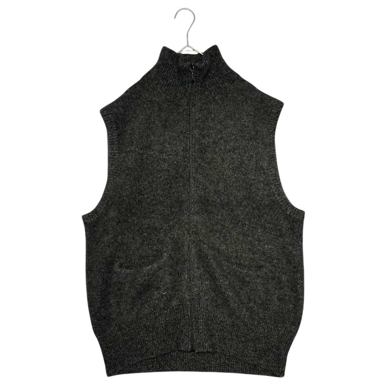 MAATEE&SONS(マーティーアンドサンズ) 23AW CASHEMERE 強圧縮 JIP VEST -CHARCOAL カシミア ジップアップ  ニット ベスト MT3303-0108 2 グレー