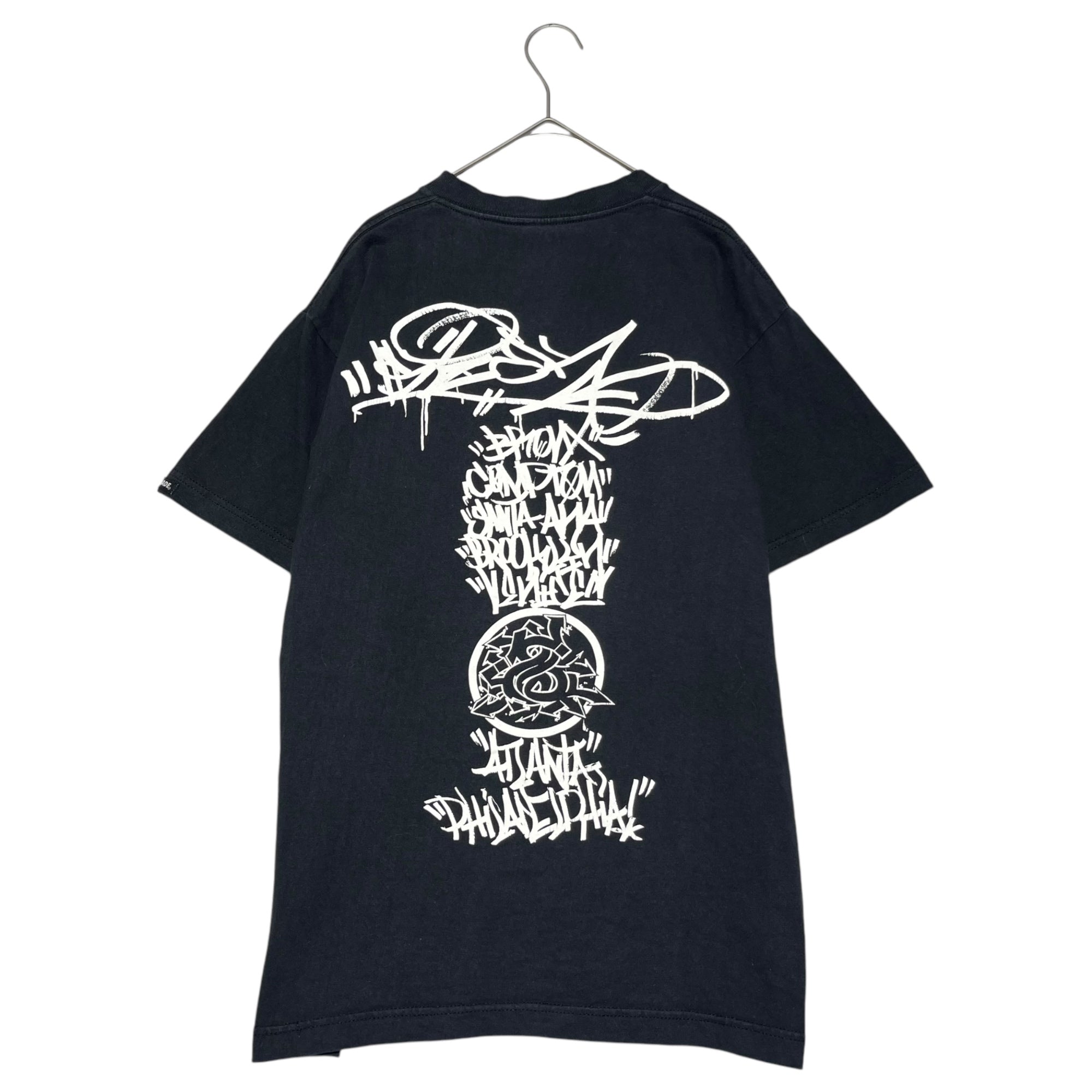 STUSSY(ステューシー) 90~00's Vintage Cursive World Tour T-Shirt ヴィンテージ 筆記体 ワールドツアー Tシャツ 紺タグ M ブラック OLD STUSSY