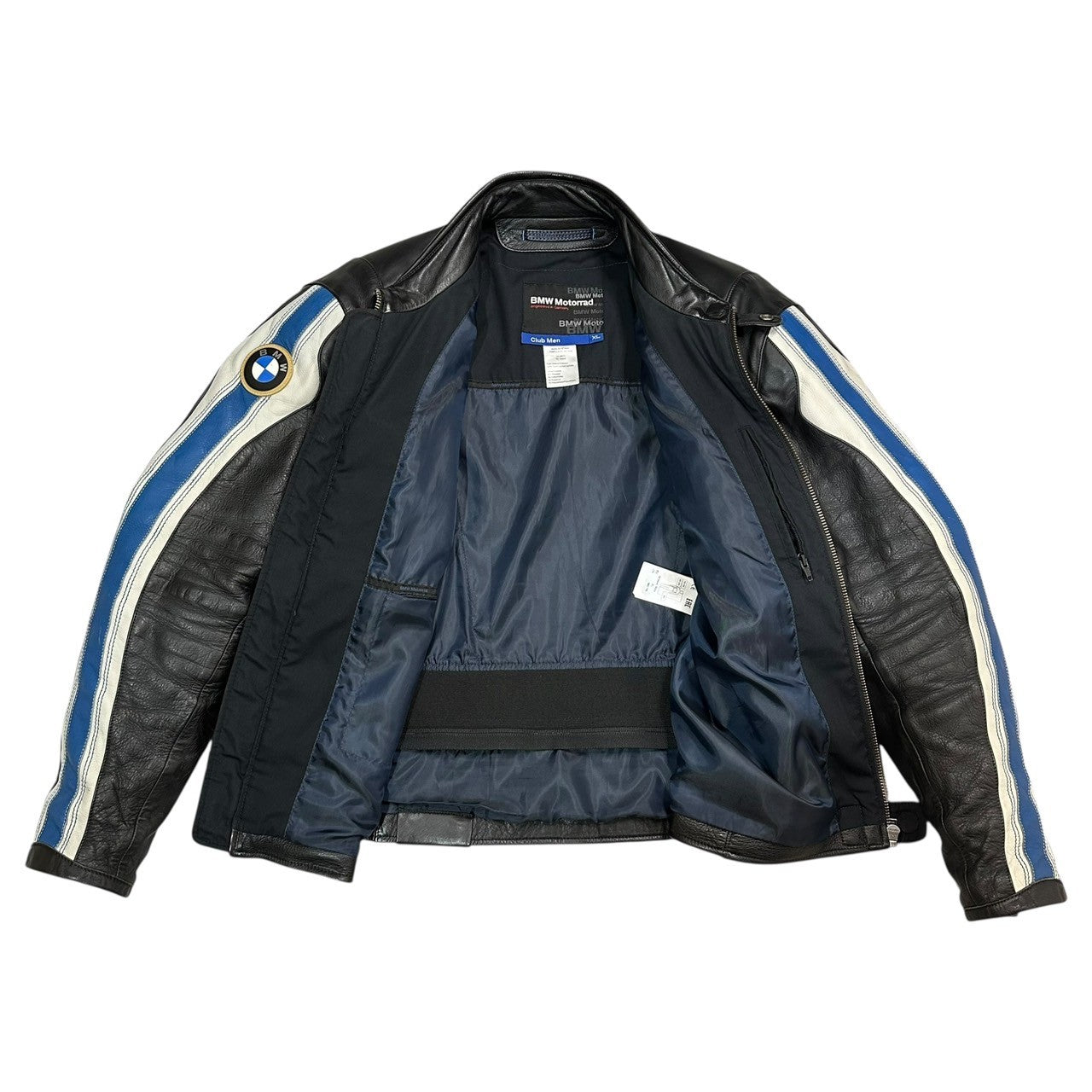 BMW Motorrad(ビーエムダブリューモトラッド) Club Men Riders Leather Jacket クラブ マン ライダース レザー ジャケット XL ブラック レーシング バイク 肩肘パット入り