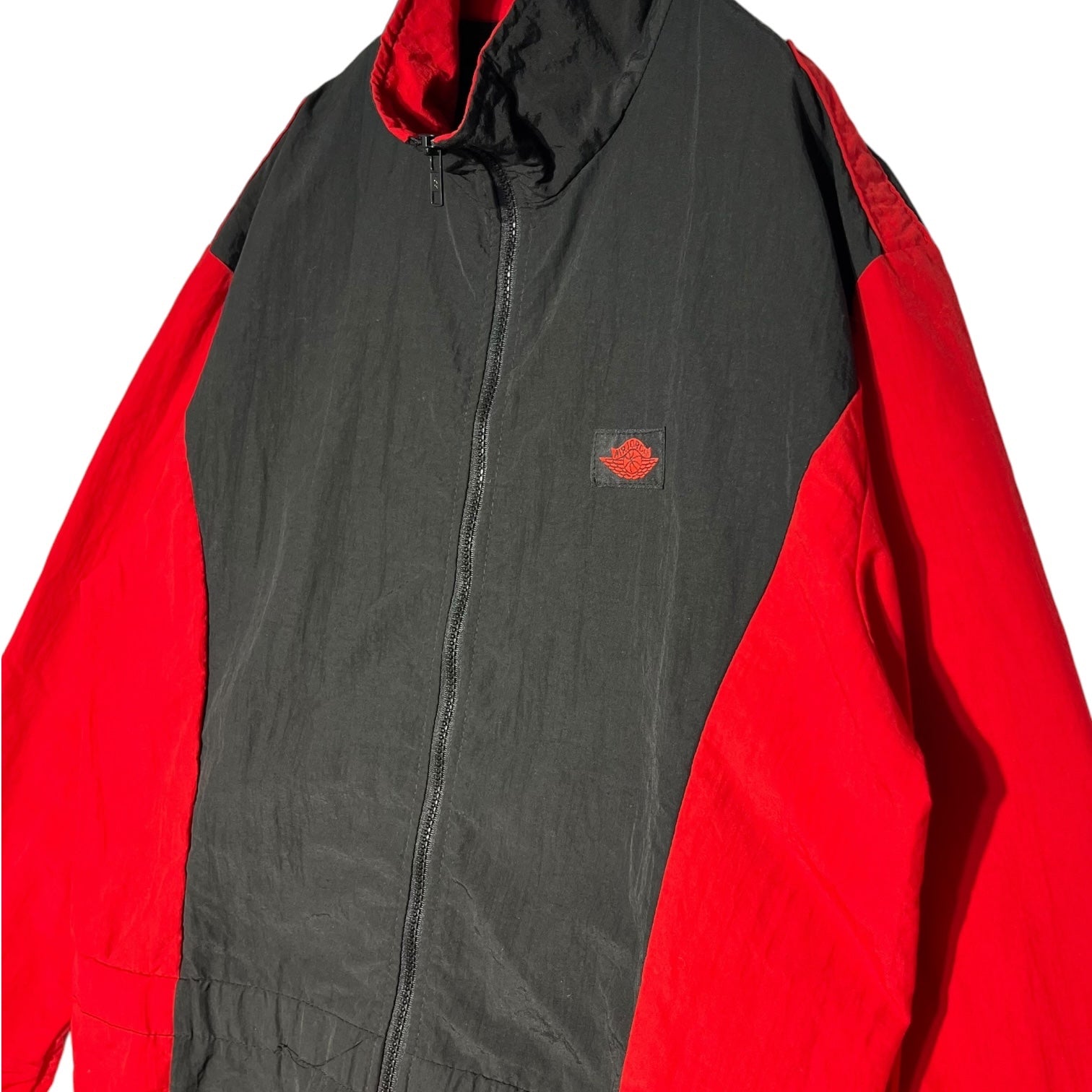 NIKE(ナイキ) 80's AIR JORDAN nylon jumpsuit ジョーダン ナイロン ジャンプスーツ 500KML-8/85 M ブラック×レッド 80年代 紺タグ ヴィンテージ デッドストック USA製 ブルズ マイケル ジョーダン