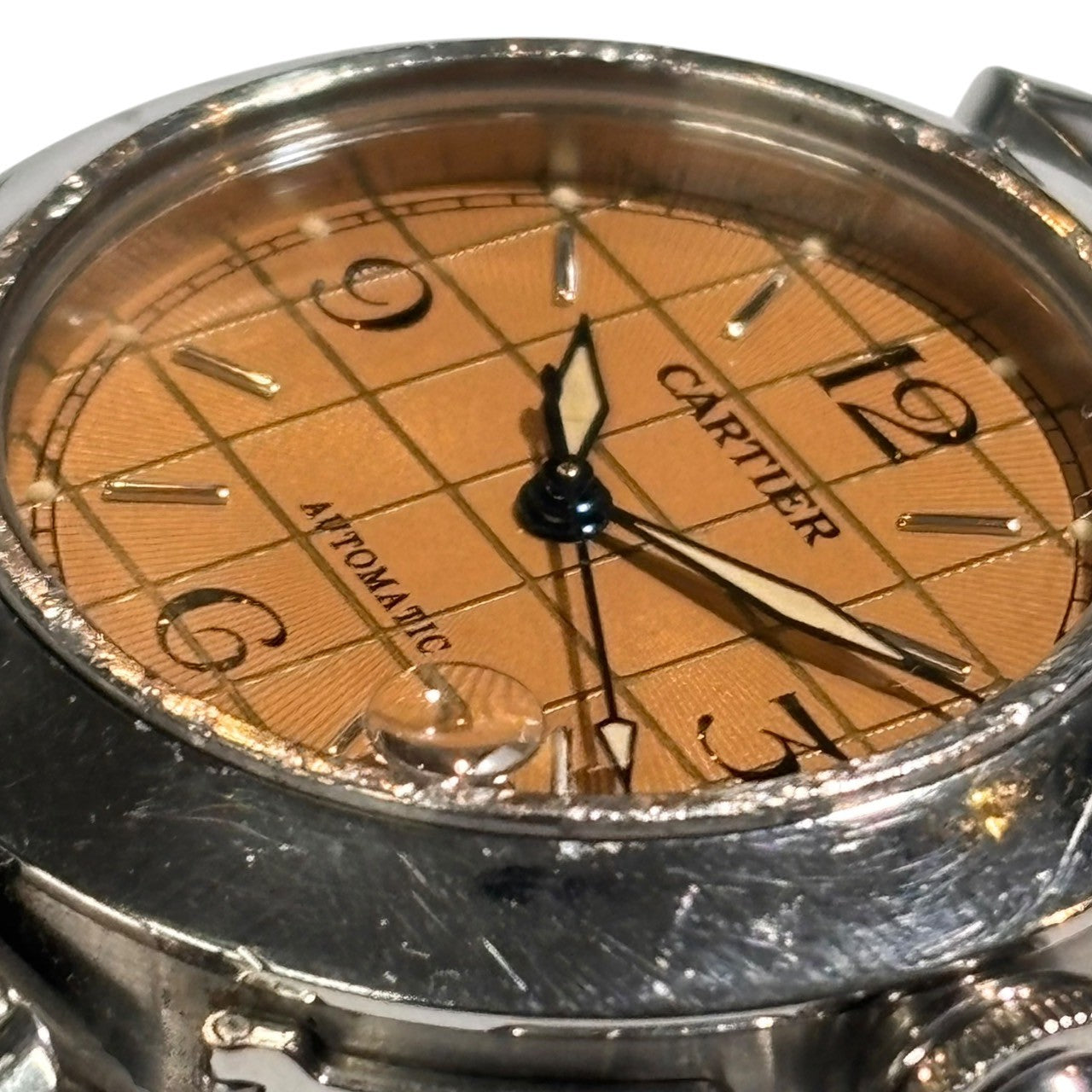 Cartier(カルティエ) Pasha C パシャ C オレンジ 文字盤 自動巻き 腕時計 W31024M7 オレンジ×シルバー 箱付 ボーイズ