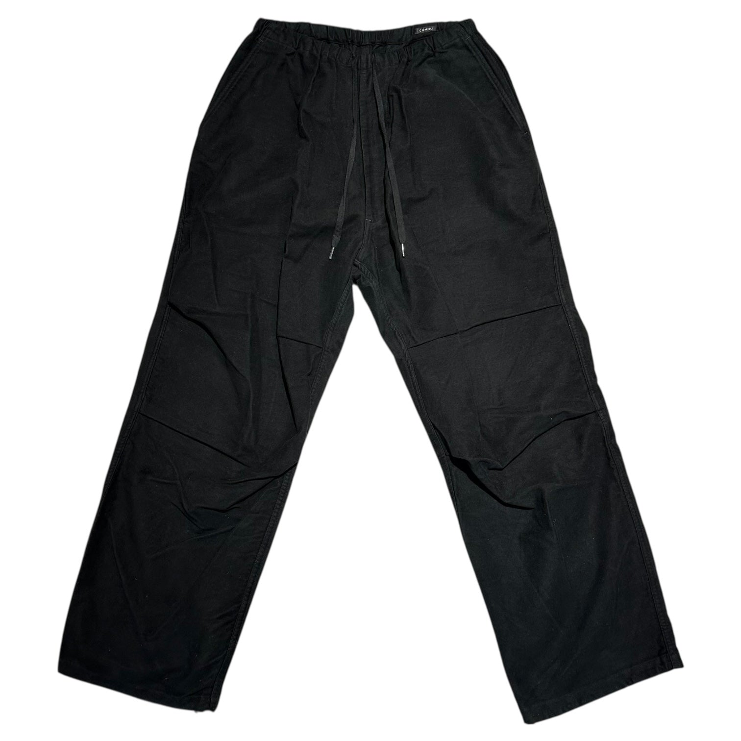 COMOLI(コモリ) 24AW Moleskin Knee-Tuck Pants モールスキン ニータック パンツ A03-03037 1(S) ブラック 稀少サイズ