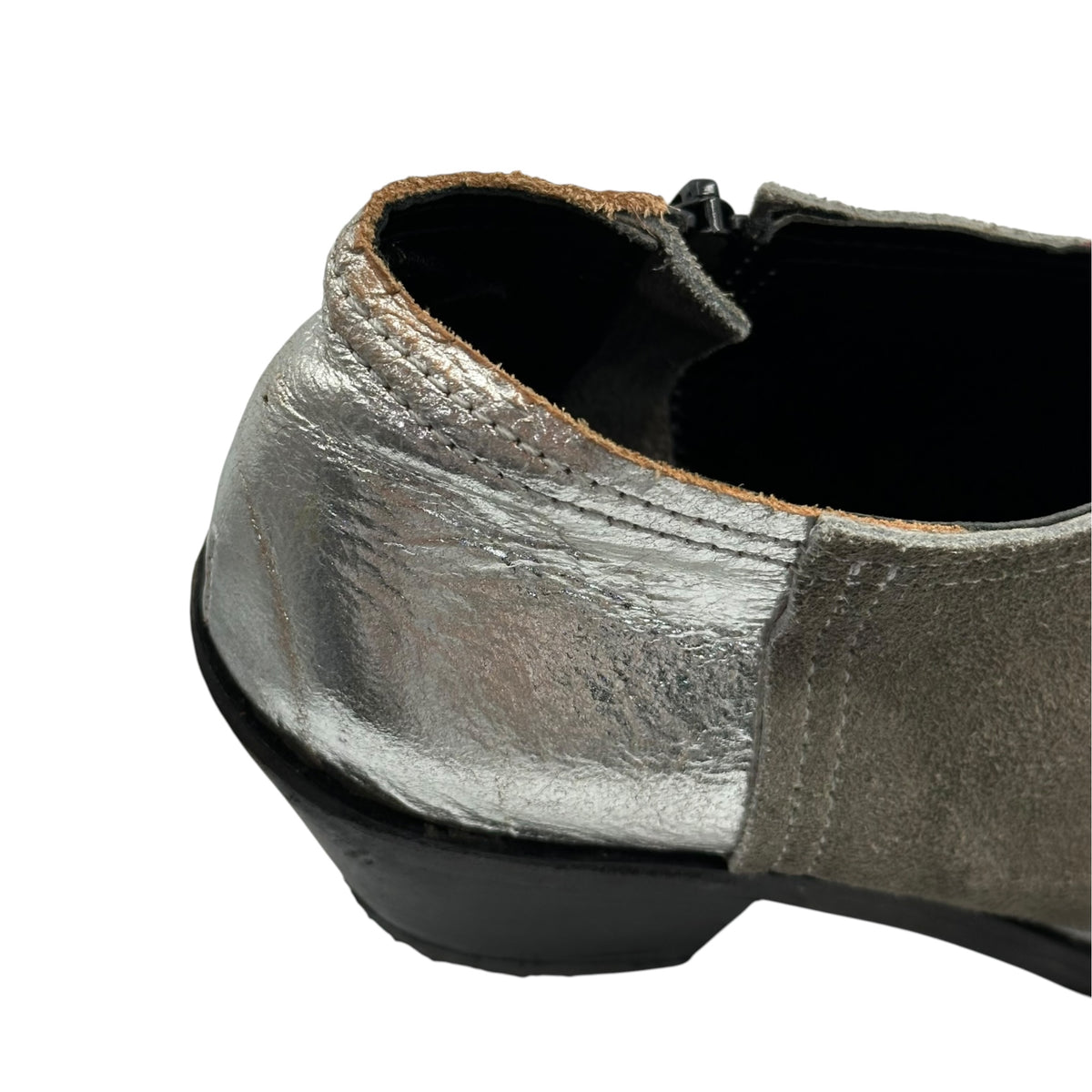 JUNYA WATANABE COMME des GARCONS(ジュンヤワタナベコムデギャルソン) Western Short Boots サイドジップ ウエスタン ショート ブーツ S(23.0cm程度) シルバー×グレー