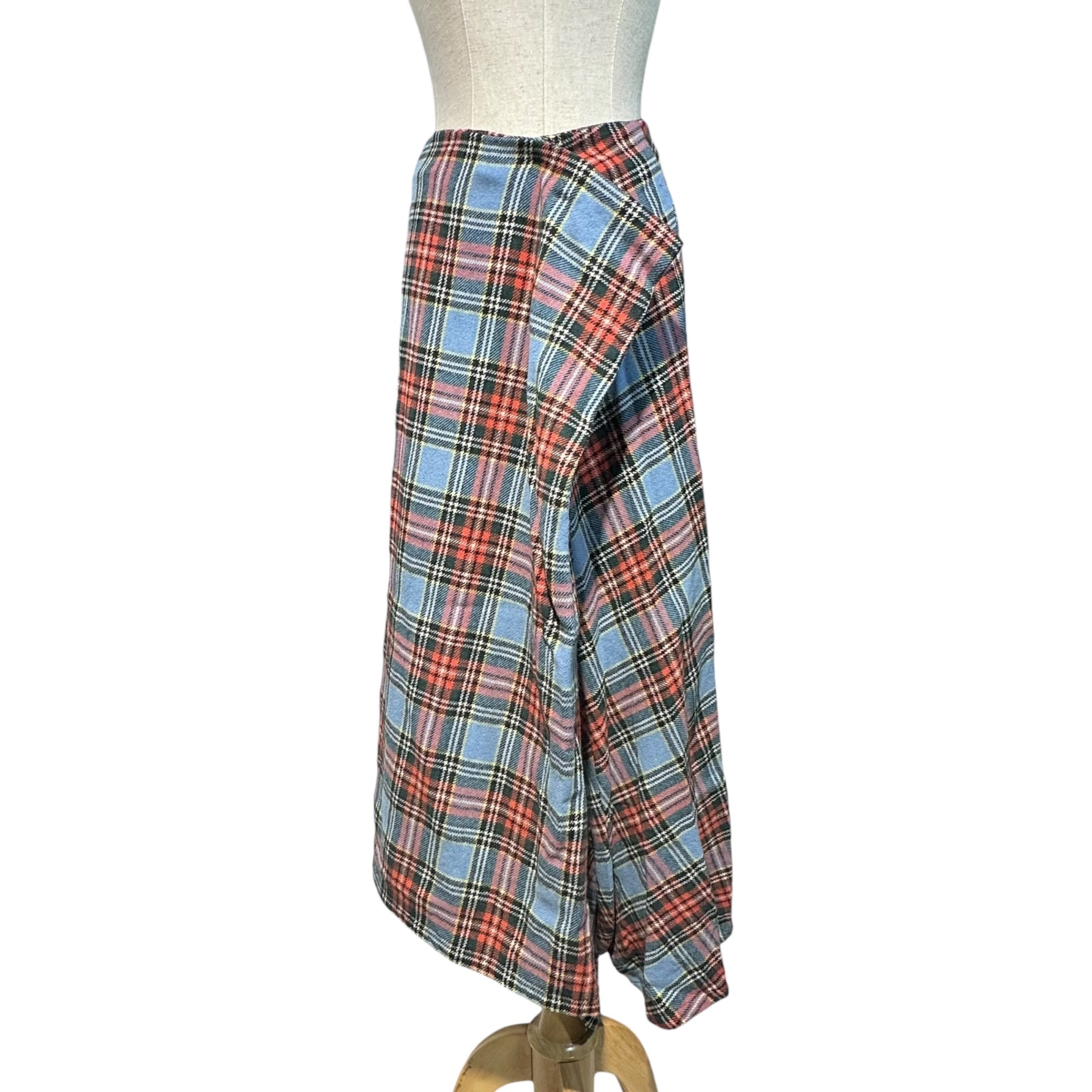 Y's(ワイズ) Checked long wool skirt pants チェック柄 ロング ウール スカートパンツ YL-S34-905 3(L程度) ブルー×レッド