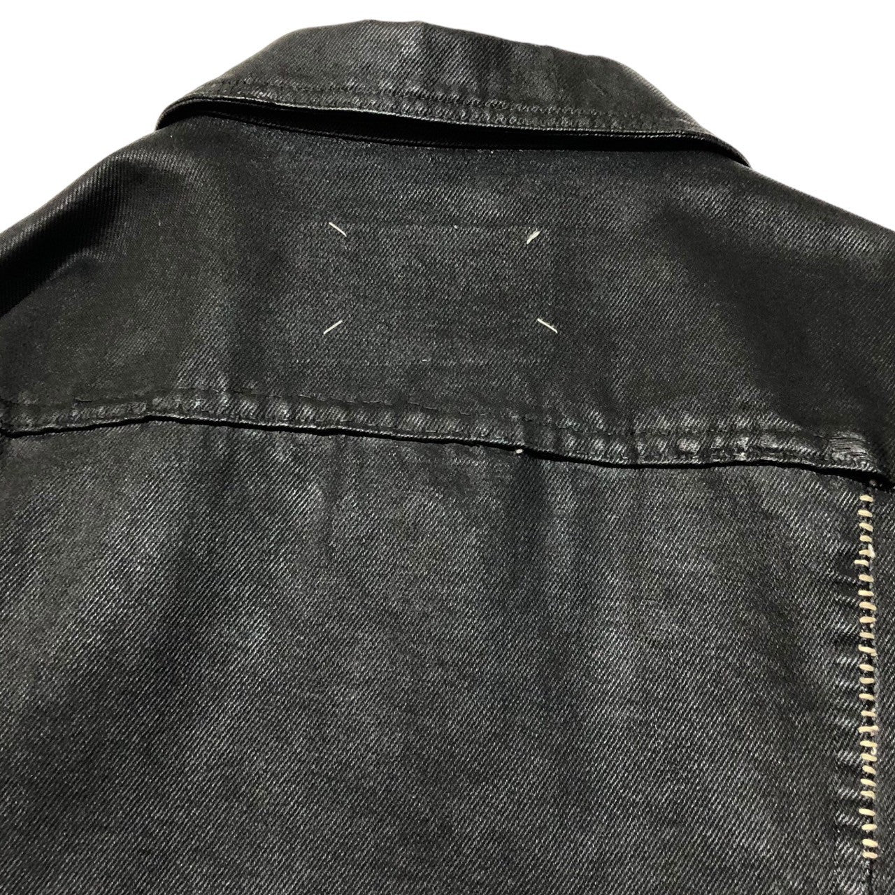 Maison Martin Margiela(メゾン マルタンマルジェラ) 90's Artisanal Bianchetto denim jacket アーティザナル ペンキ 加工 デニム ジャケット ワイルドステッチ ビアンケット M ブラック 白タグ 90年代 オーバーサイズ メンズサイズ