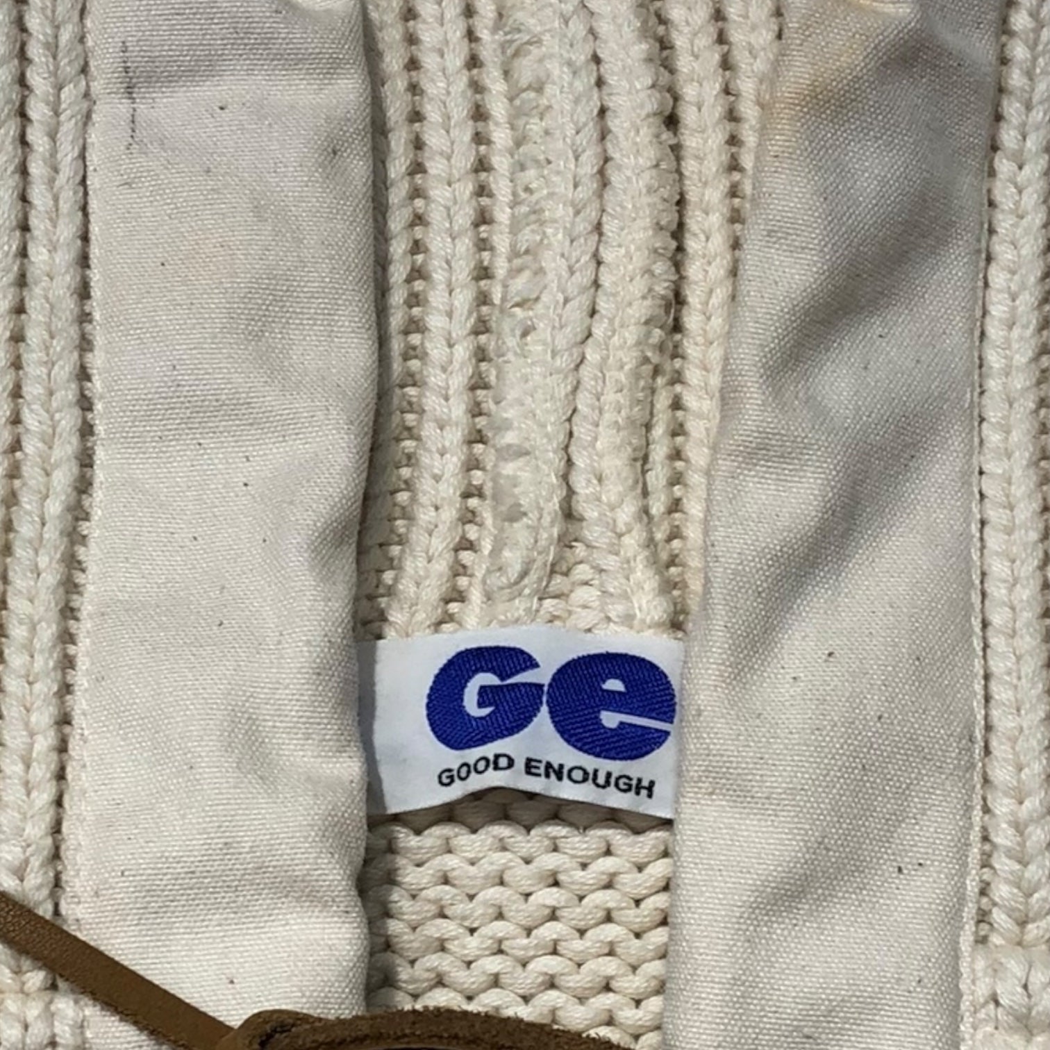 GOODENOUGH(グッドイナフ) 90’s lace-up knit pullover hoodie レースアップ ニット プルオーバー パーカー 藤原ヒロシ M アイボリー