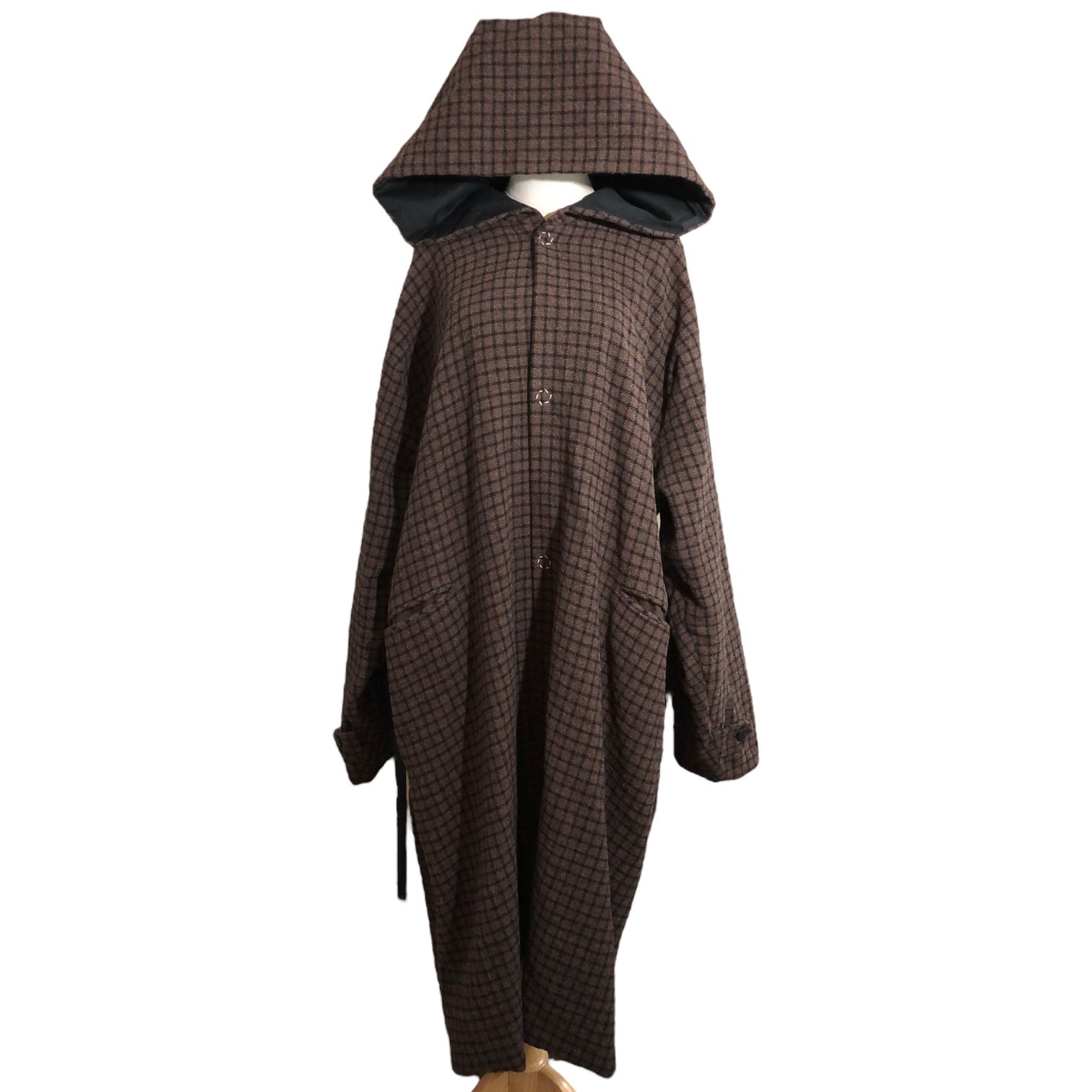 SUNSEA(サンシー) 17AW W-face check jedi coat ダブルフェイス チェック ジェダイ コート 表記無し(FREE) ブラウン×ブラック リバーシブル