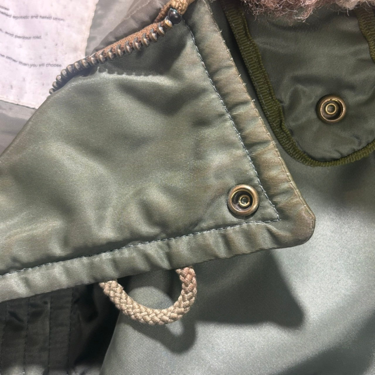 WTAPS(ダブルタップス) 09AW N-3B JACKET.FIELD.NYLON.TWILL ミリタリー ファー フライト ジャケット 092GWDT-JKM03 M オリーブ 00's アーカイブ