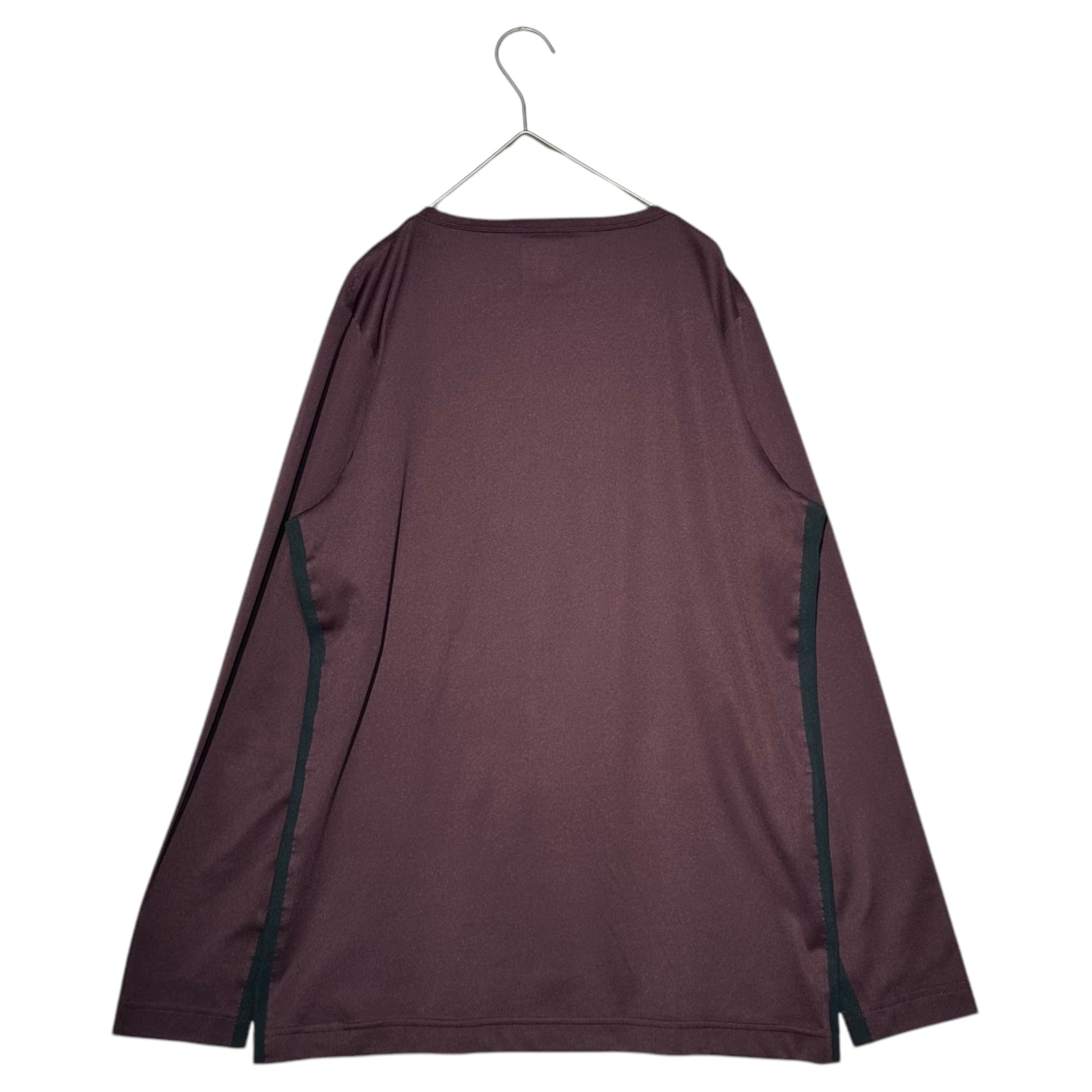 MARITHE FRANCOIS GIRBAUD(マリテフランソワジルボー) 00's Design Neck Long Sleeve Jersey Cut and Sewn 00年代 デザイン ネック 長袖 ジャージィ カットソー M5-6810 M バーガンディ