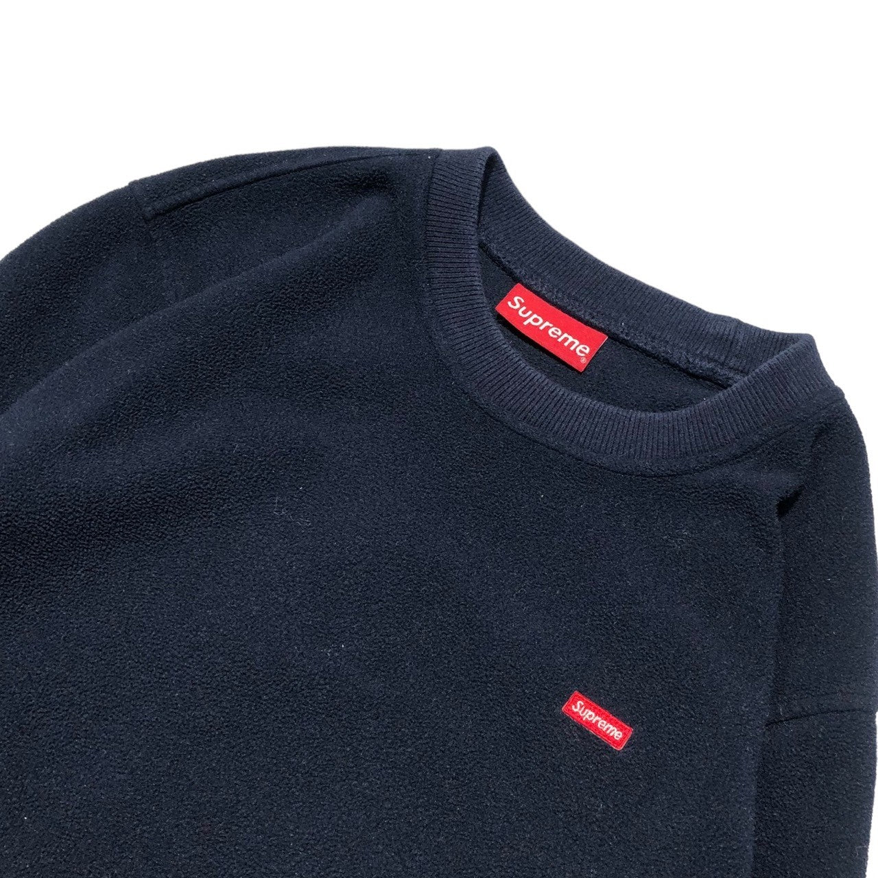 SUPREME(シュプリーム) 18AW Polartec Small Box Crewneck Sweatshirt ポーラテック スモールボックスロゴ クルーネック スウェット M ネイビー