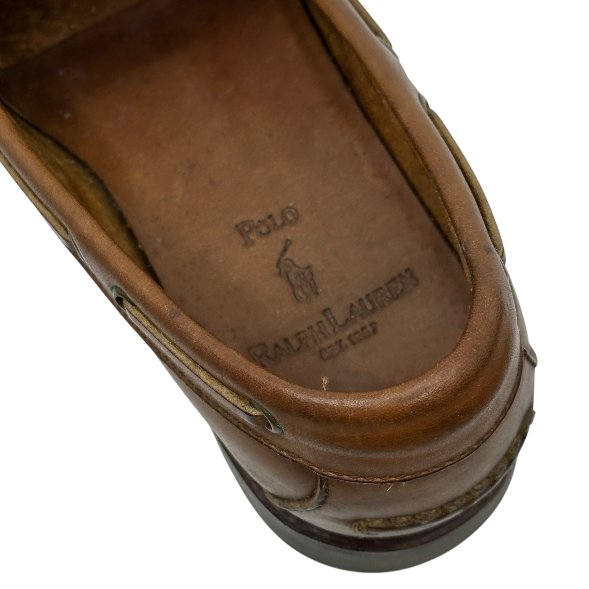 POLO RALPH LAUREN(ポロラルフローレン) Leather Deck Shoes レザー デッキ シューズ 8EE(26cm程度) ブラウン