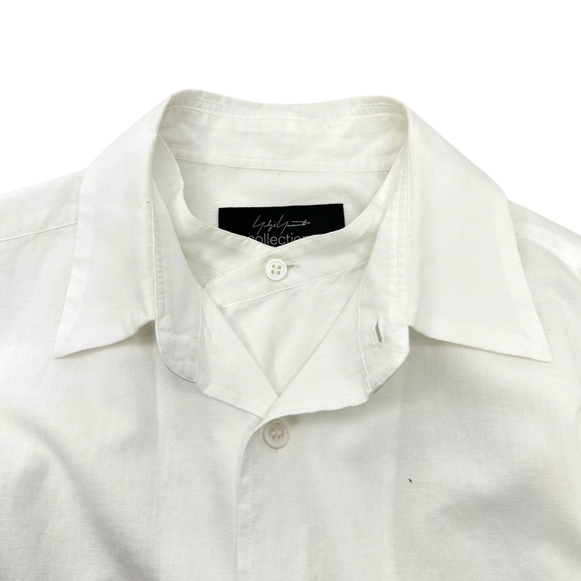 YOHJI YAMAMOTO collections(ヨウジヤマモト コレクションズ) Layered Button Regular Collar L/S Basic Shirt 重ねボタン レギュラーカラー 長袖 ベーシック シャツ FG-B90-006 1(S程度) ホワイト