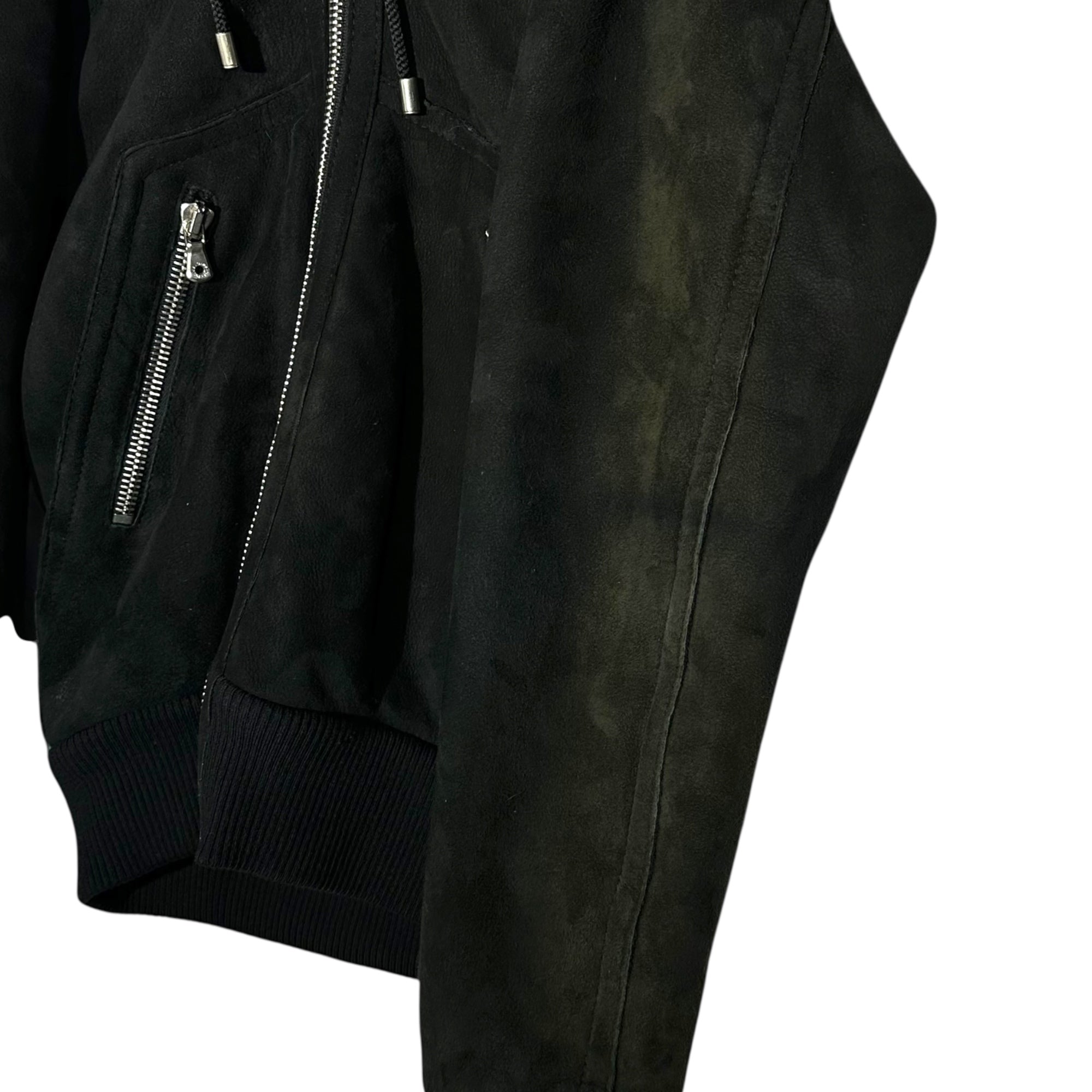 DOLCE&GABBANA(ドルチェ&ガッバーナドルガバ) Mouton Zip-Up Hoodie ムートン ジップ アップ パーカー 表記無(XS程度) ブラック ジャケット