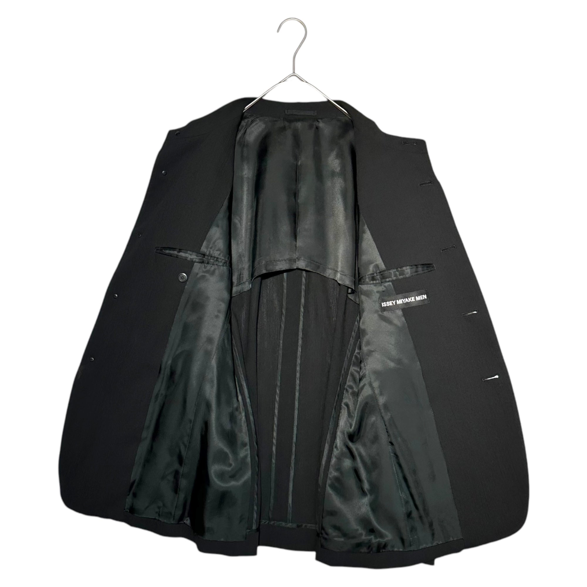 ISSEY MIYAKE MEN(イッセイミヤケメン) Mao collar pleated 5 button jacket マオカラー プリーツ 5ボタン ジャケット ME21FD067 M ブラック