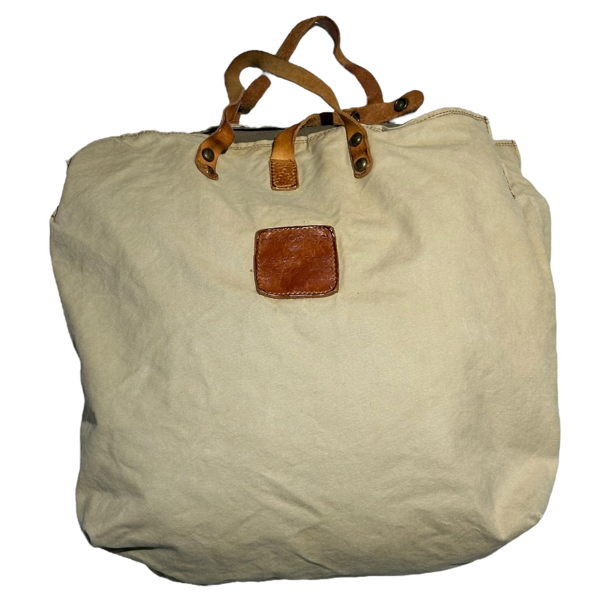 CAMPOMAGGI(カンポマッジ) 2WAYキャンバスショルダーバッグ ベージュ×ブラウン