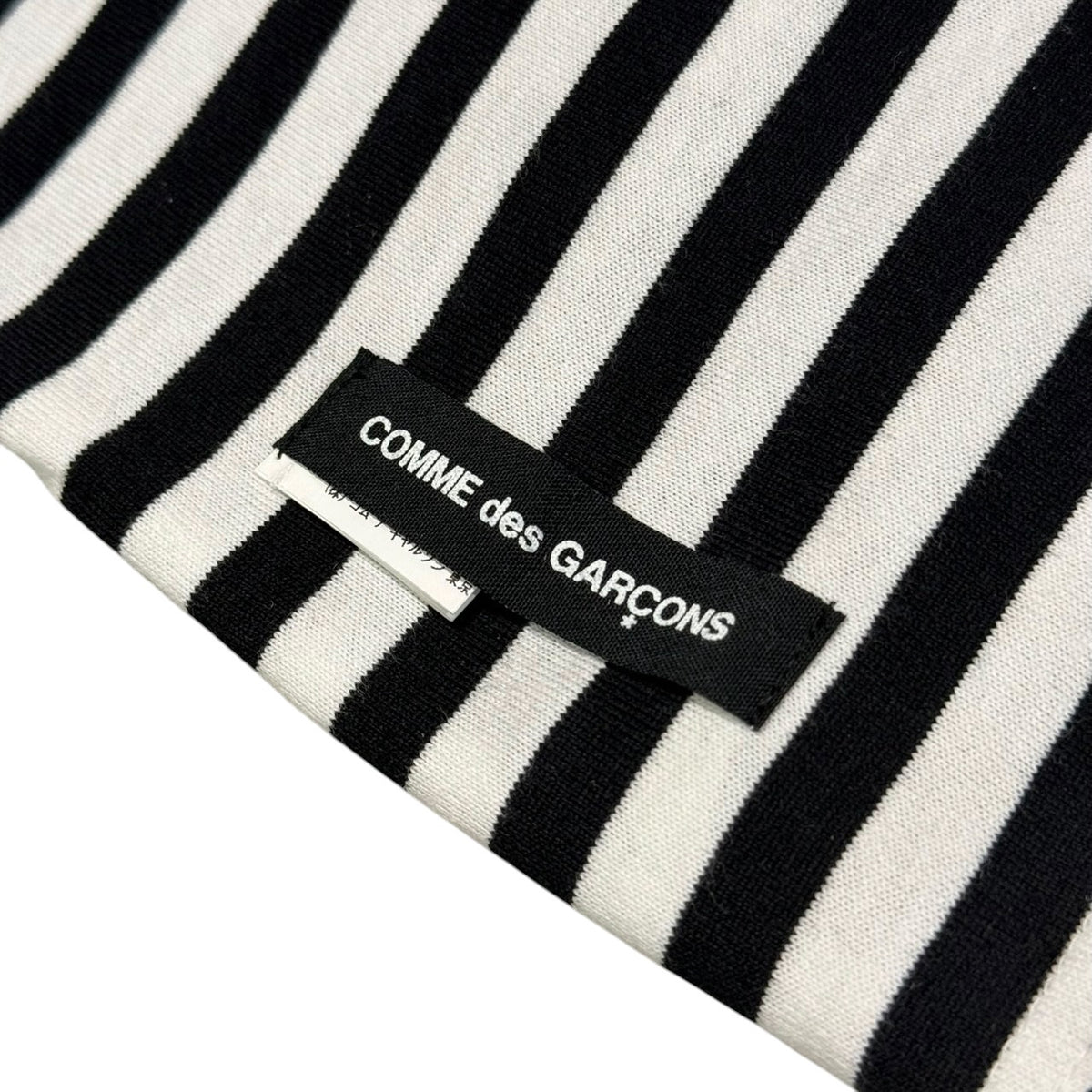 COMME des GARCONS(コムデギャルソン) 2000's ”MY ENERGY COMMES FROM FREEDOM” Striped Scarf 大判 ボーダー ストール GE-K401 ホワイト×ブラック