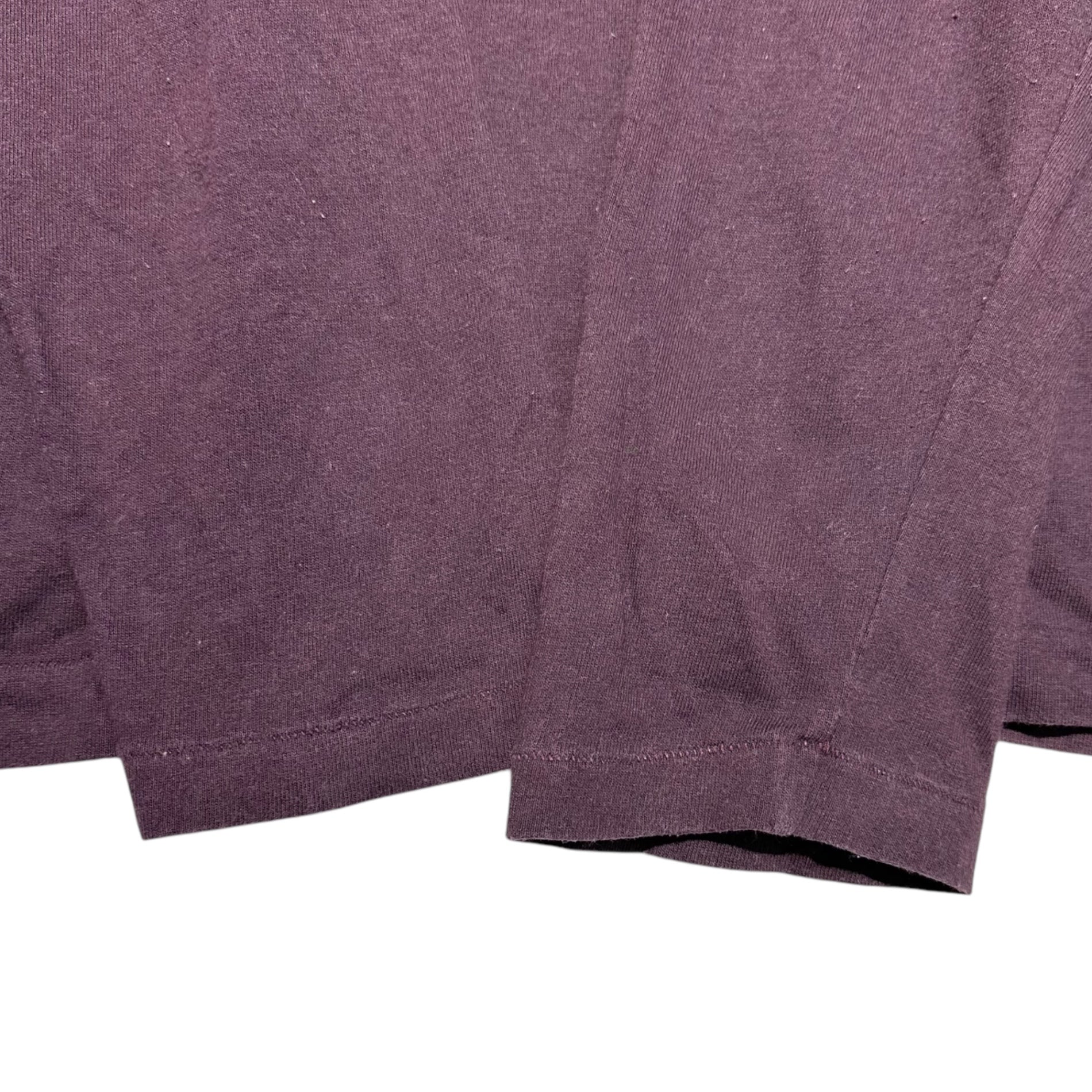 YOHJI YAMAMOTO POUR HOMME(ヨウジヤマモトプールオム) Old Embroidered crew neck long sleeve T-shirt with collar back オールド 襟裏 刺繍 クルーネック 長袖 Tシャツ HI-T02-021 パープル サイズ表記無