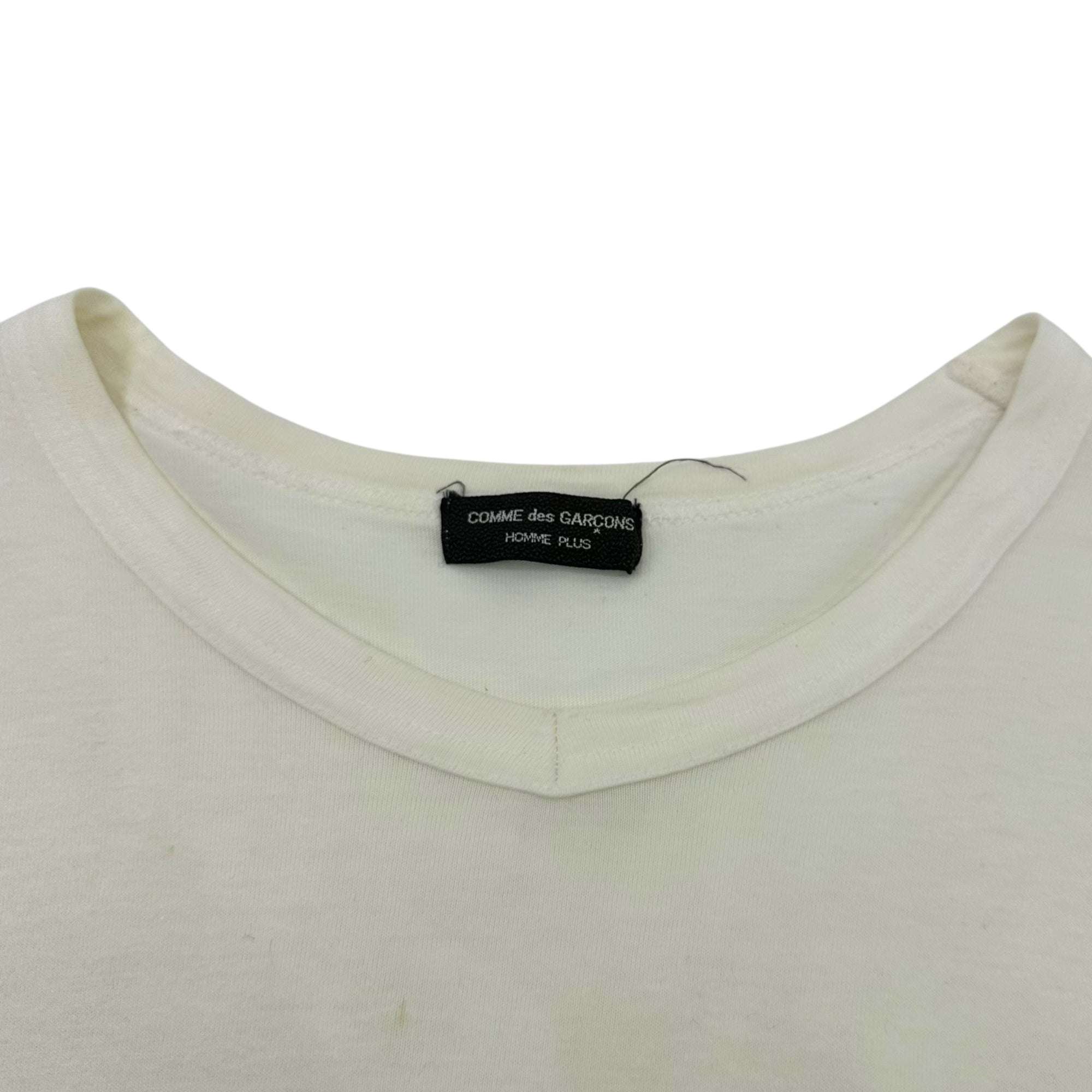 COMME des GARCONS HOMME PLUS(コムデギャルソンオムプリュス) 99SS Frill Period Side Zip Cotton T-Shirt フリル期 サイドジップ コットン Tシャツ PT-100460 FREE ホワイト AD1998