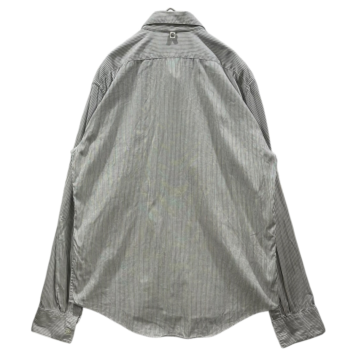 VISVIM(ビズビム/ヴィズヴィム) Detachable-Collar Stripe Shirt 襟 取り外し ストライプ シャツ S ホワイト×グレー