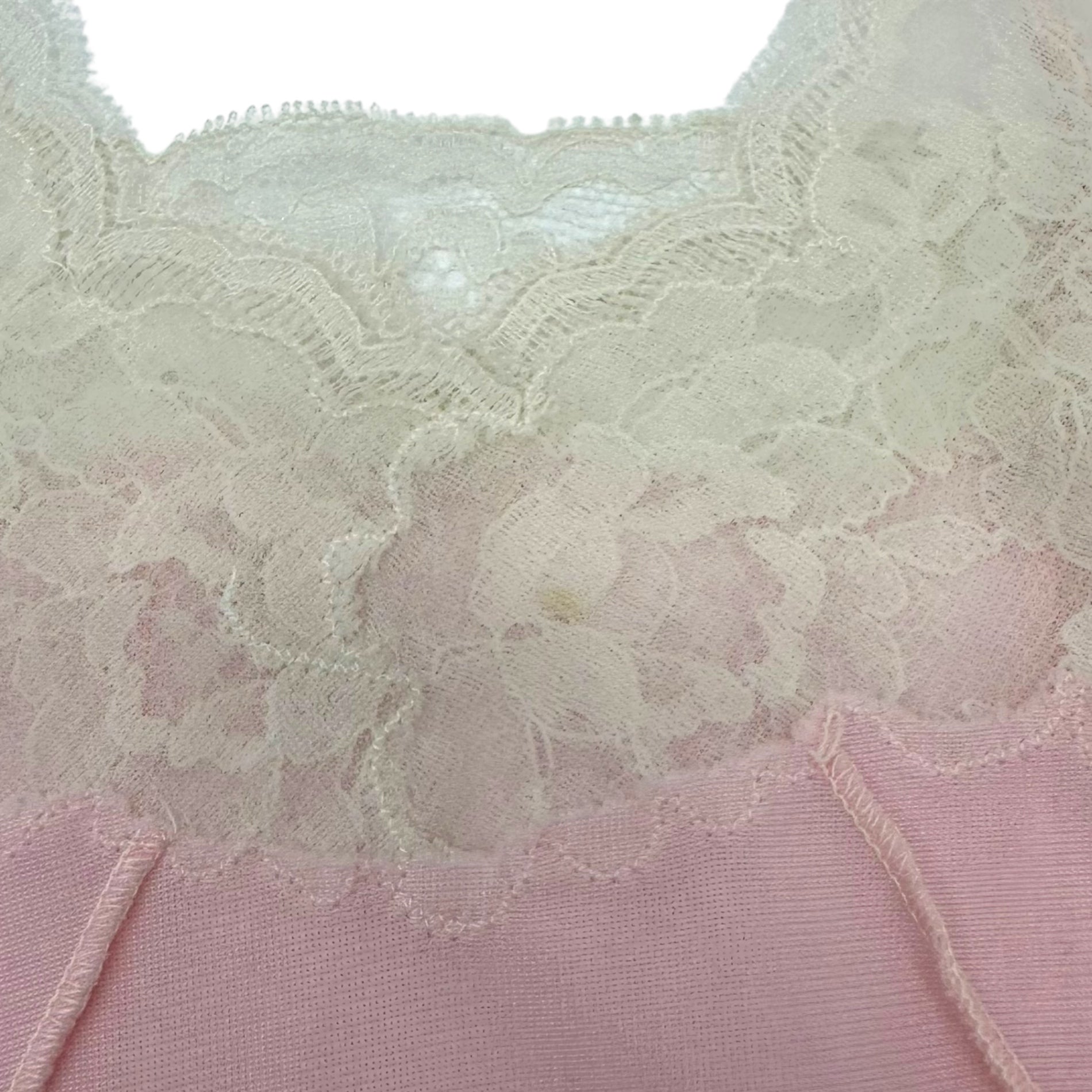 Euro vintage(ヨーロッパヴィンテージ) Dream_pale tone dolly camisole ペールピンクのレース ランジェリーキャミソール 表記無し(Mサイズ程度) ペールピンク