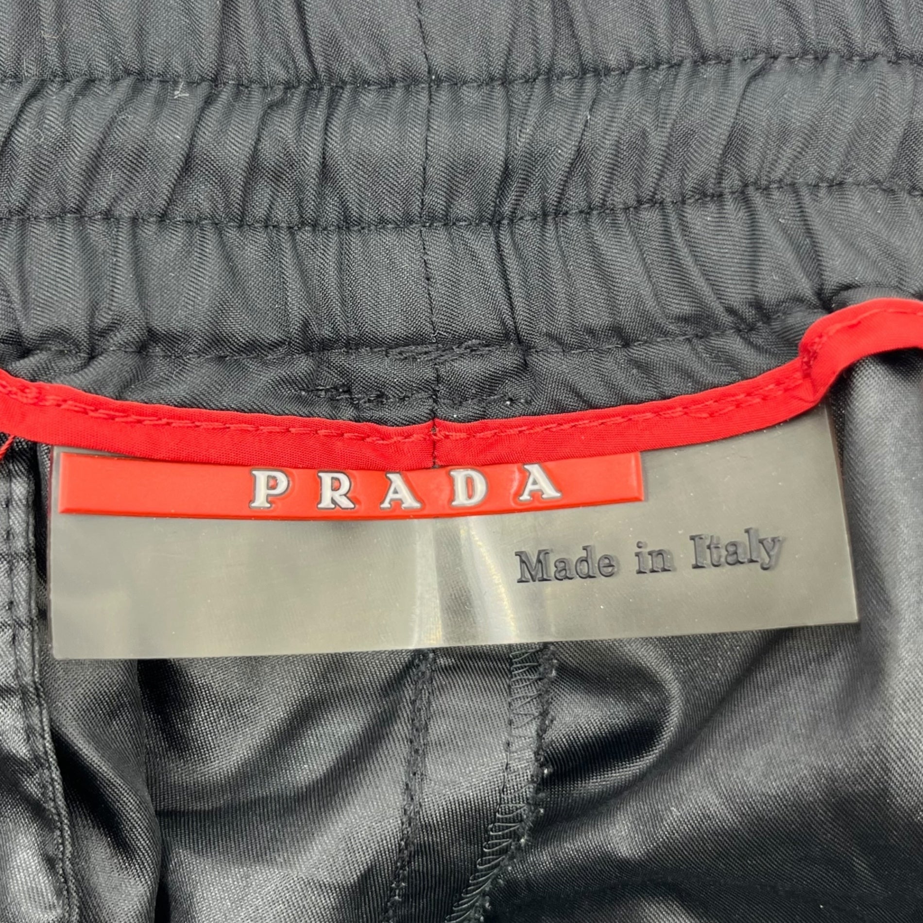 PRADA SPORT(プラダスポーツ) 00's Hem zip logo tech pants 裾 ジップ ロゴ テック パンツ 48(M程度) ブラック Y2K トラック ジャージ