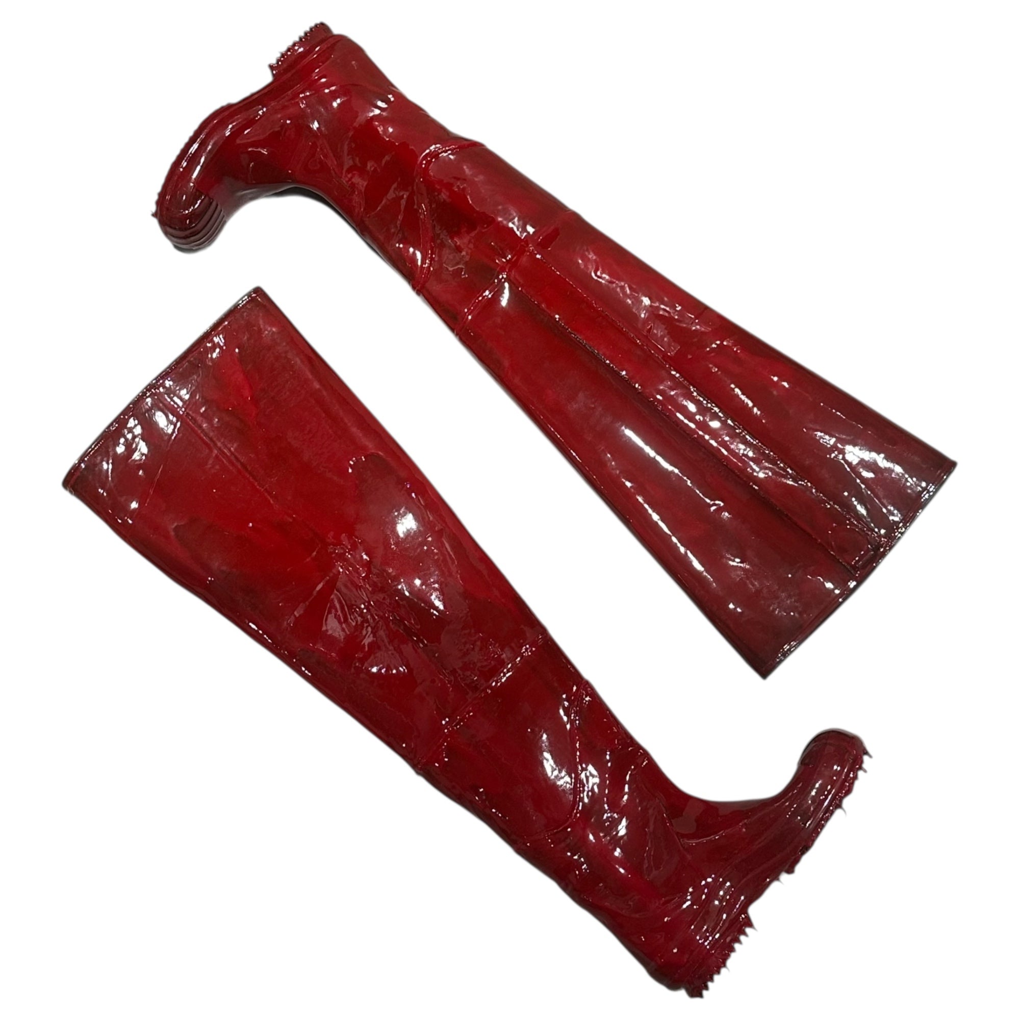 MAISON MARGIELA(メゾンマルジェラ) 22SS Rubber Thigh-High ペンキ加工 ラバー ニーハイ ロング ブーツ S97WW0058 39(24.5cm程度) レッド レイン